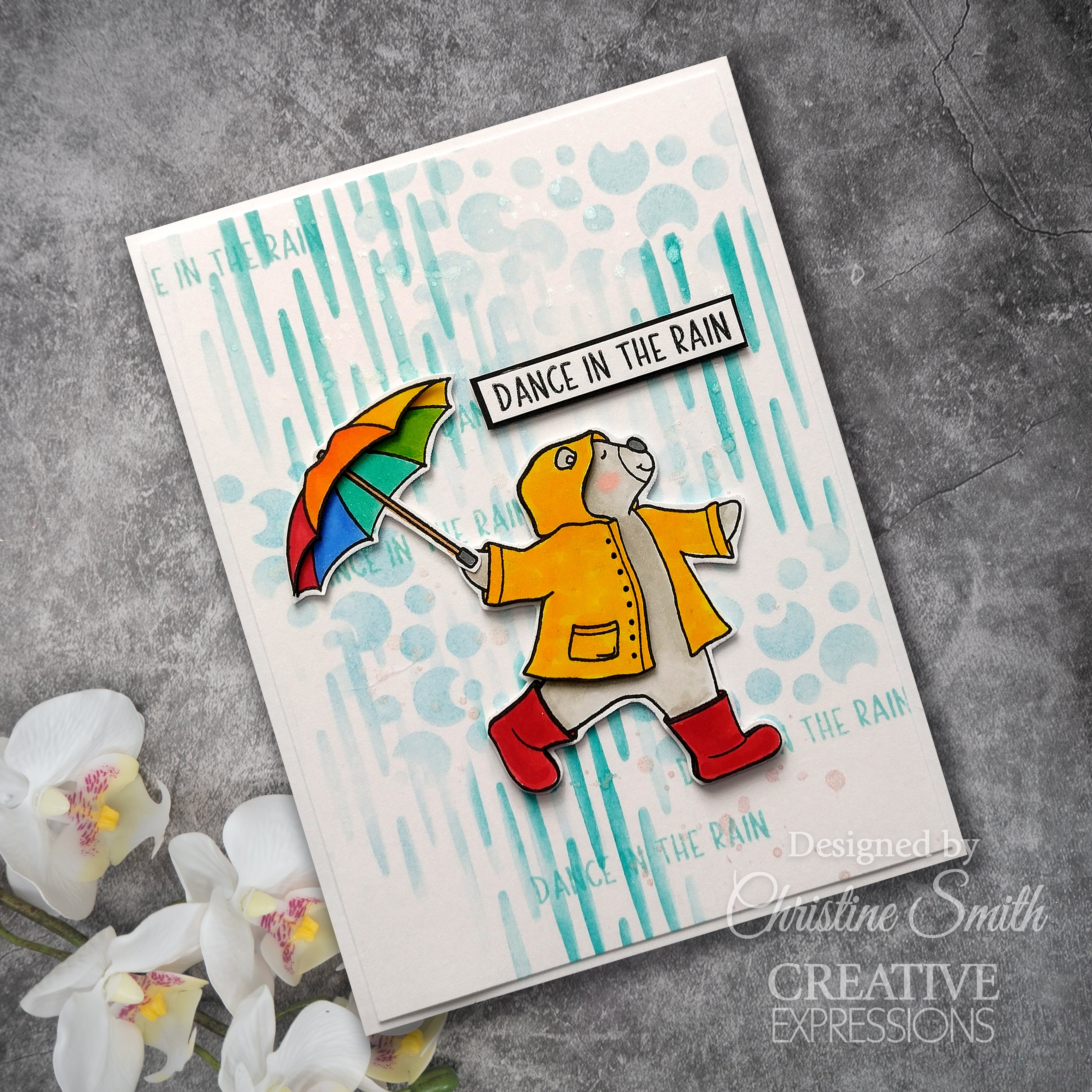 Creative Expressions Jane's Doodles Dancing In The Rain 4 in x 6 in Clear Stamp Set