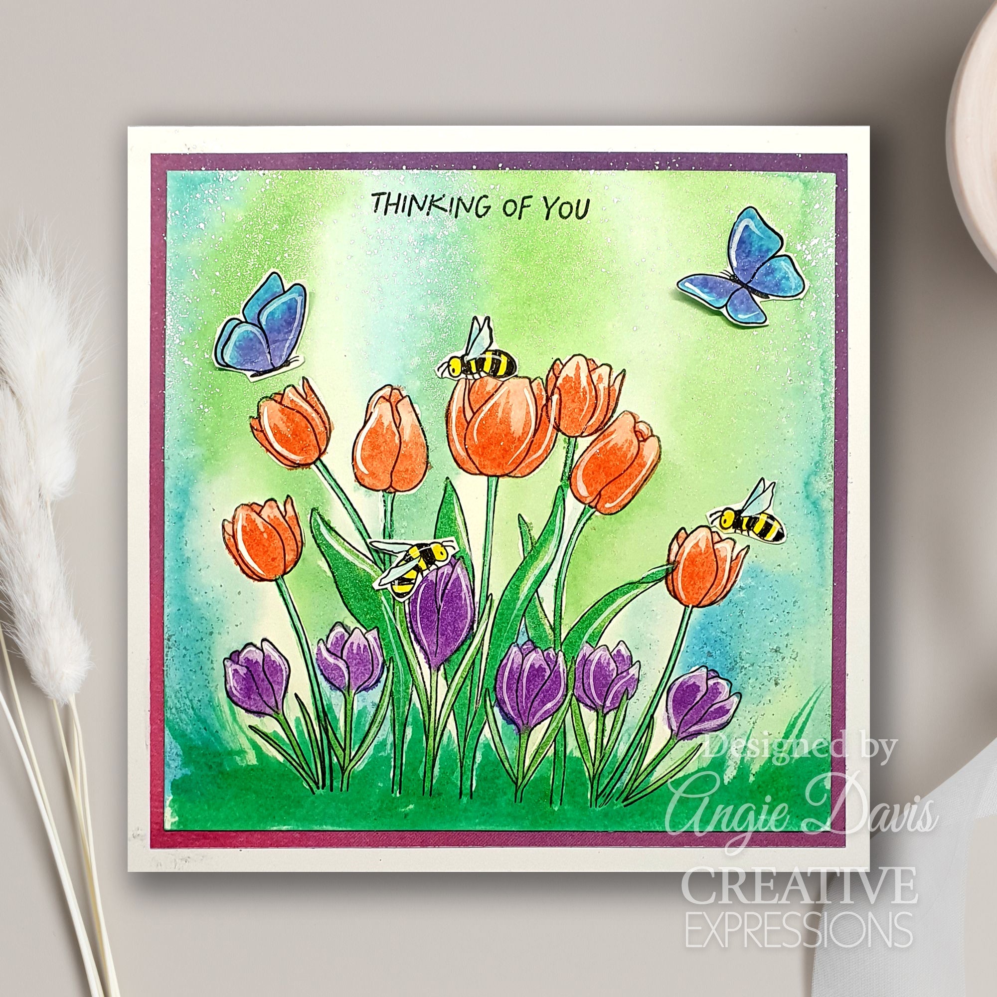 Creative Expressions Jane's Doodles Tulip & Crocus 4 in x 6 in Clear Stamp Set