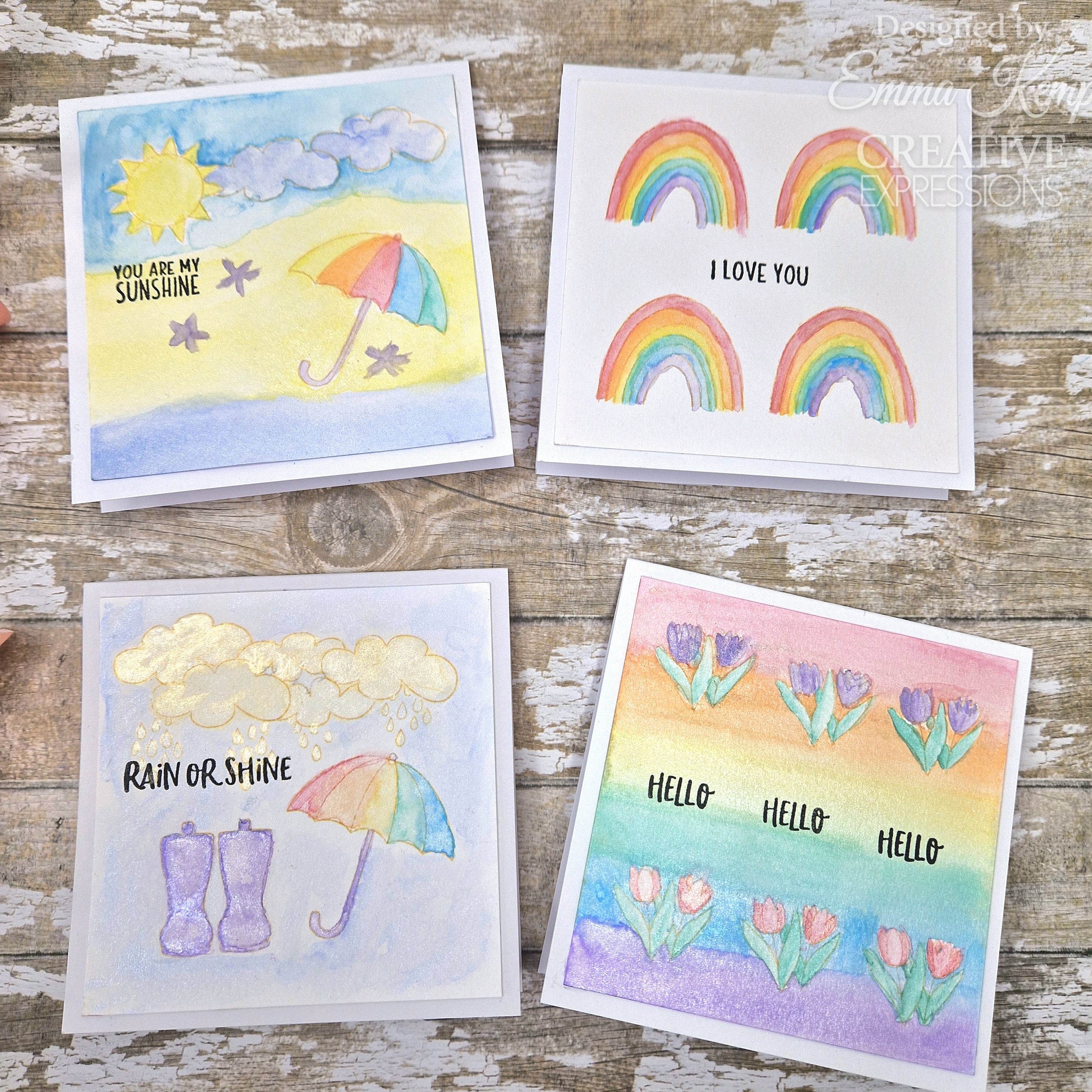 Creative Expressions Jane's Doodles Rain or Shine 4 in x 6 in Clear Stamp Set