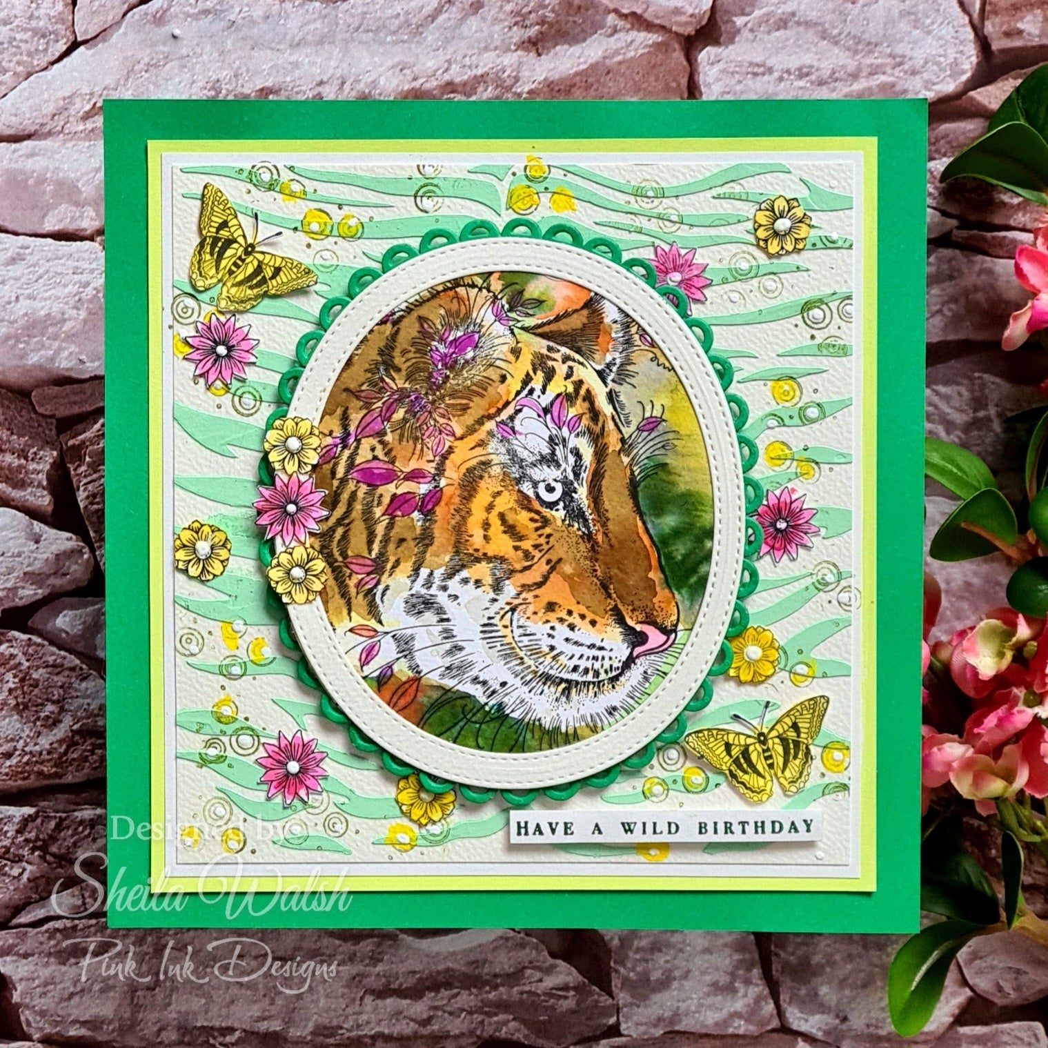 Pink Ink Designs Tiger 7 in x 7 in Stencil