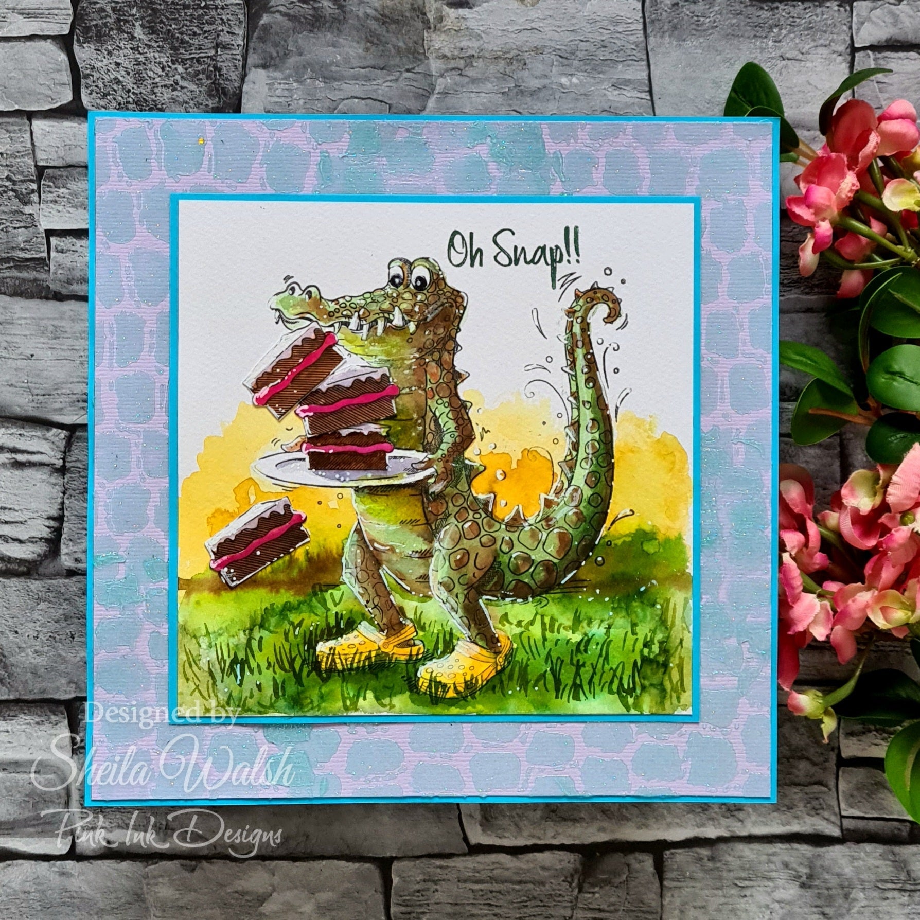 Pink Ink Designs Crocodile 7 in x 7 in Stencil