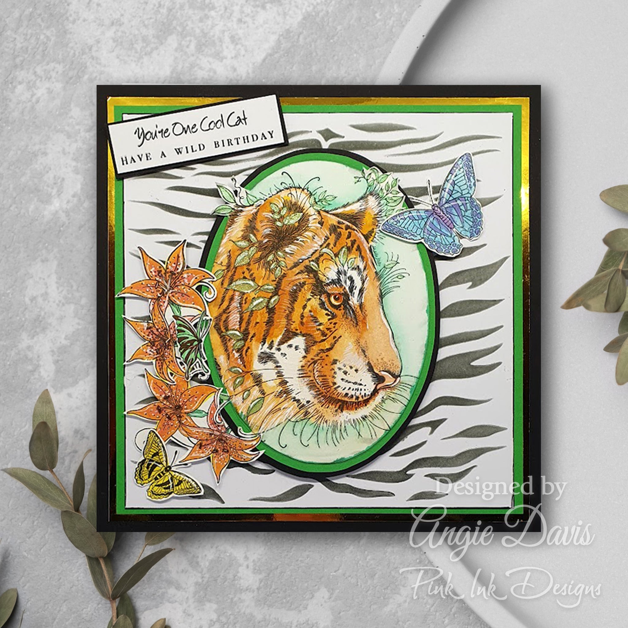 Pink Ink Designs Tiger 7 in x 7 in Stencil