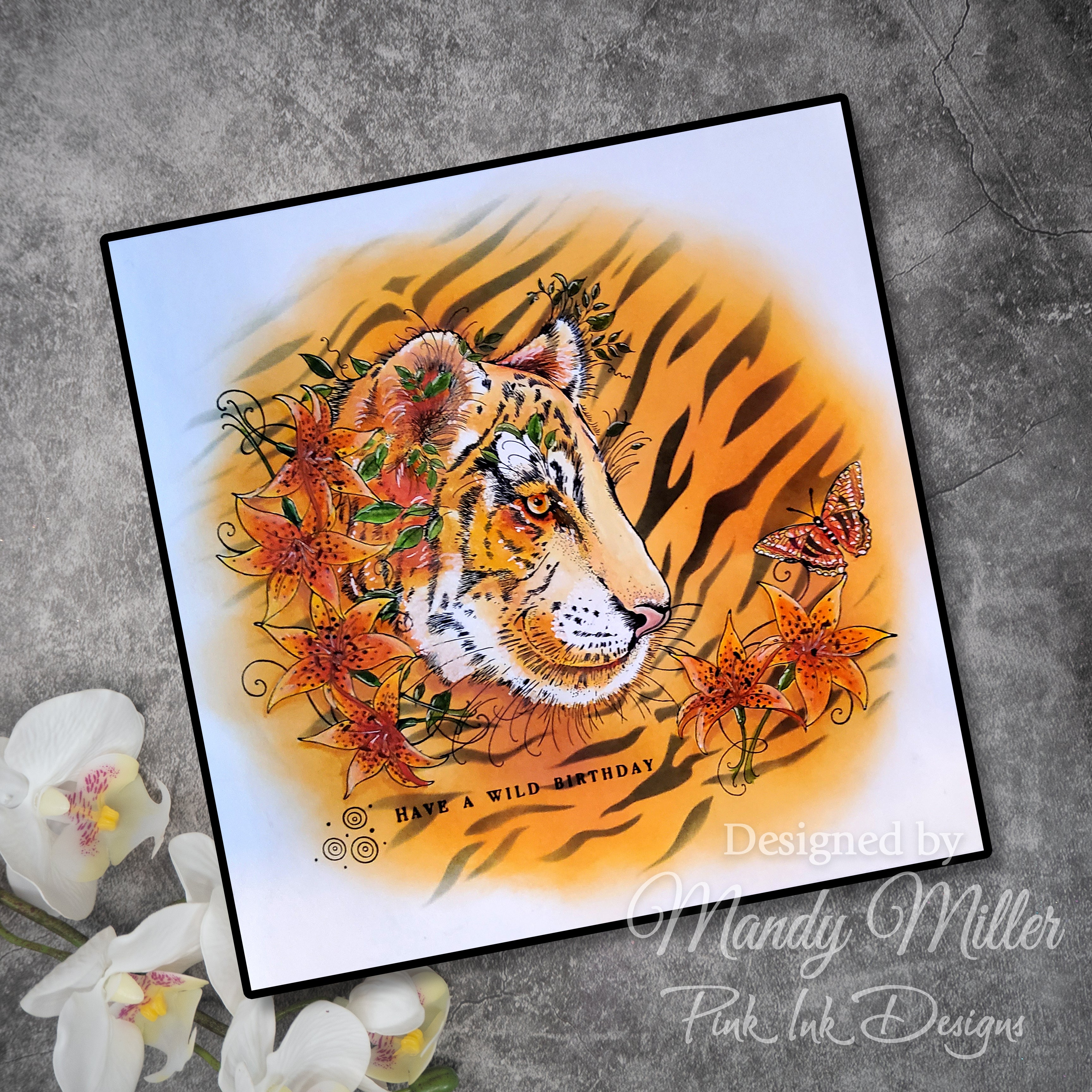 Pink Ink Designs Tiger 7 in x 7 in Stencil