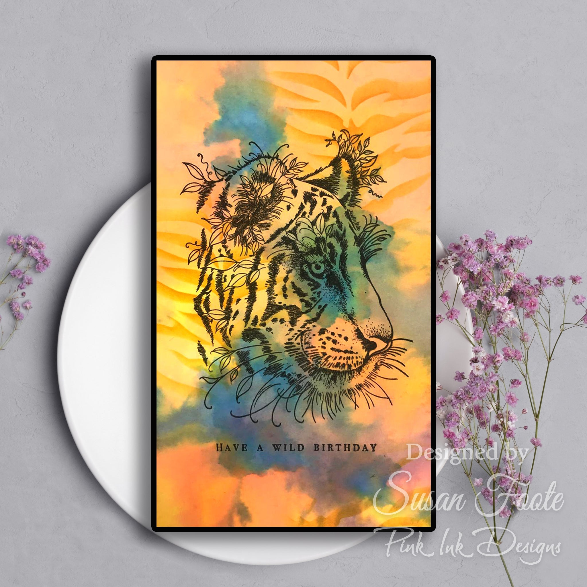 Pink Ink Designs Tiger 7 in x 7 in Stencil