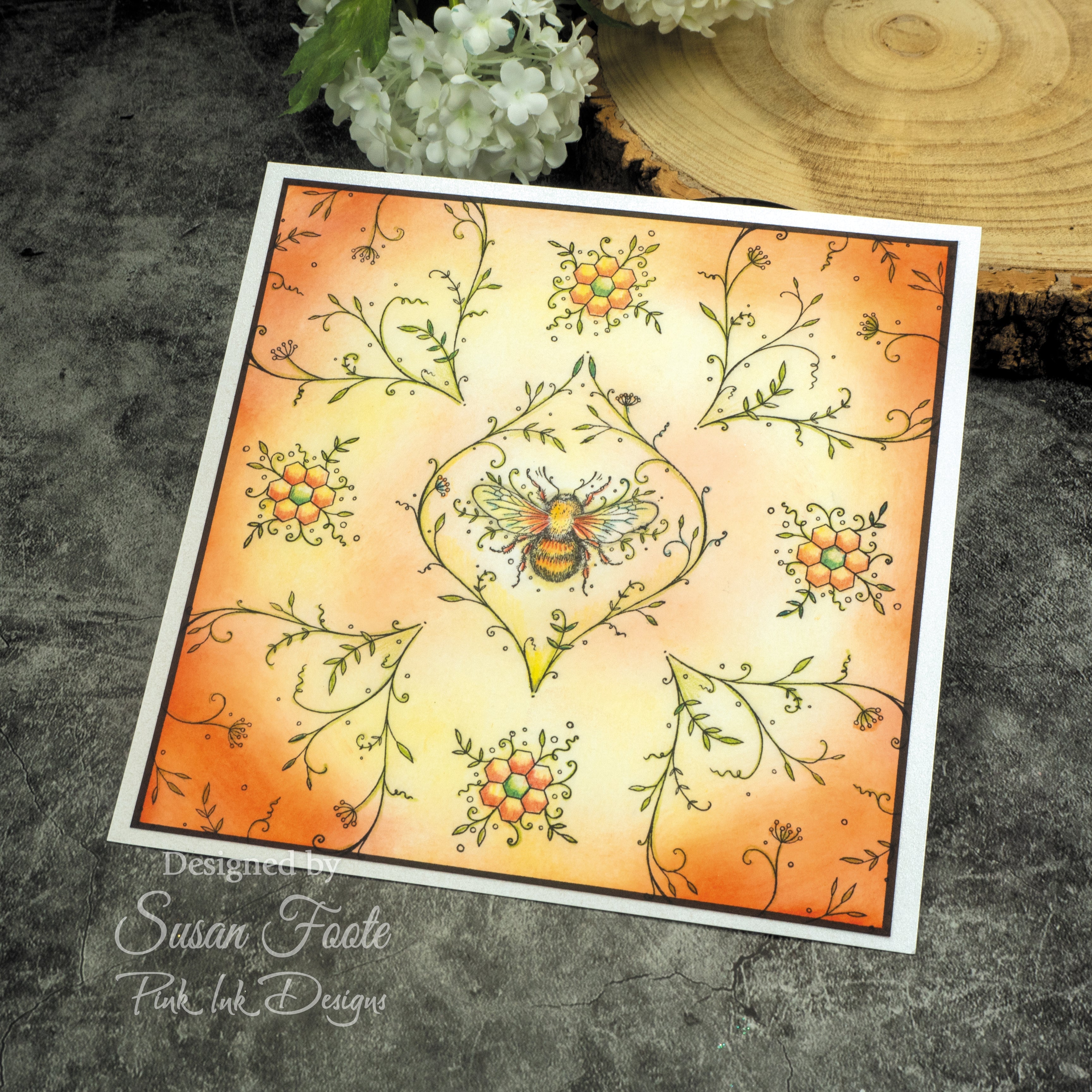 Pink Ink Designs The Flight Of The Bumblebee 6 in x 8 in Clear Stamp Set