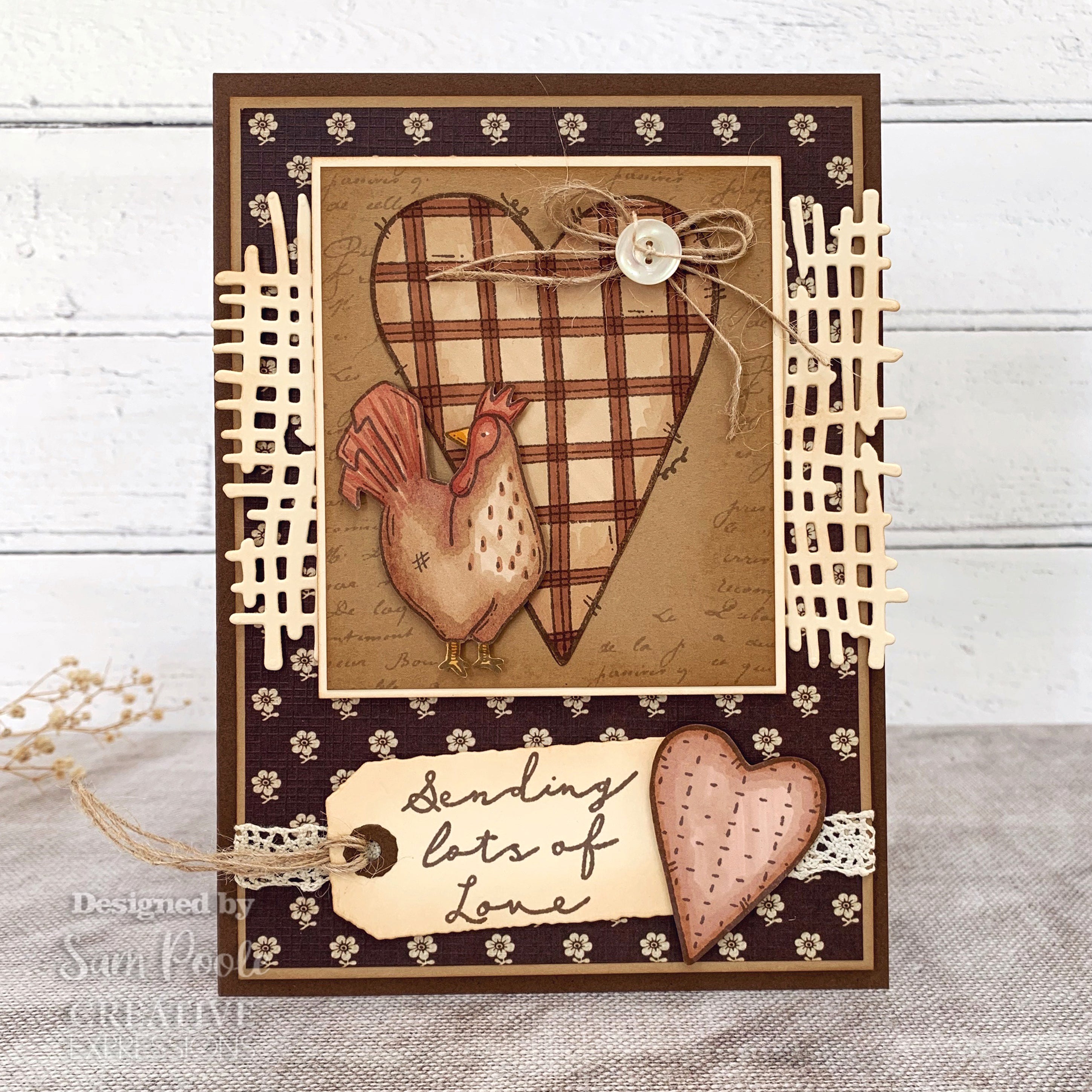 Creative Expressions Sam Poole Hugs & Kisses 6 in x 4 in Clear Stamp Set