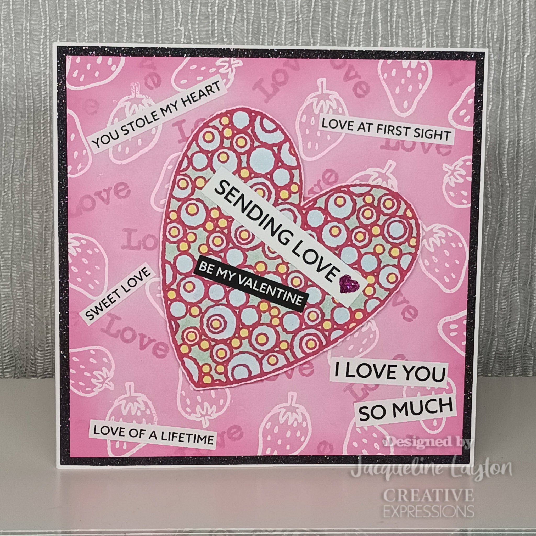 Woodware Clear Singles Bubble Heart 4 in x 6 in Stamp