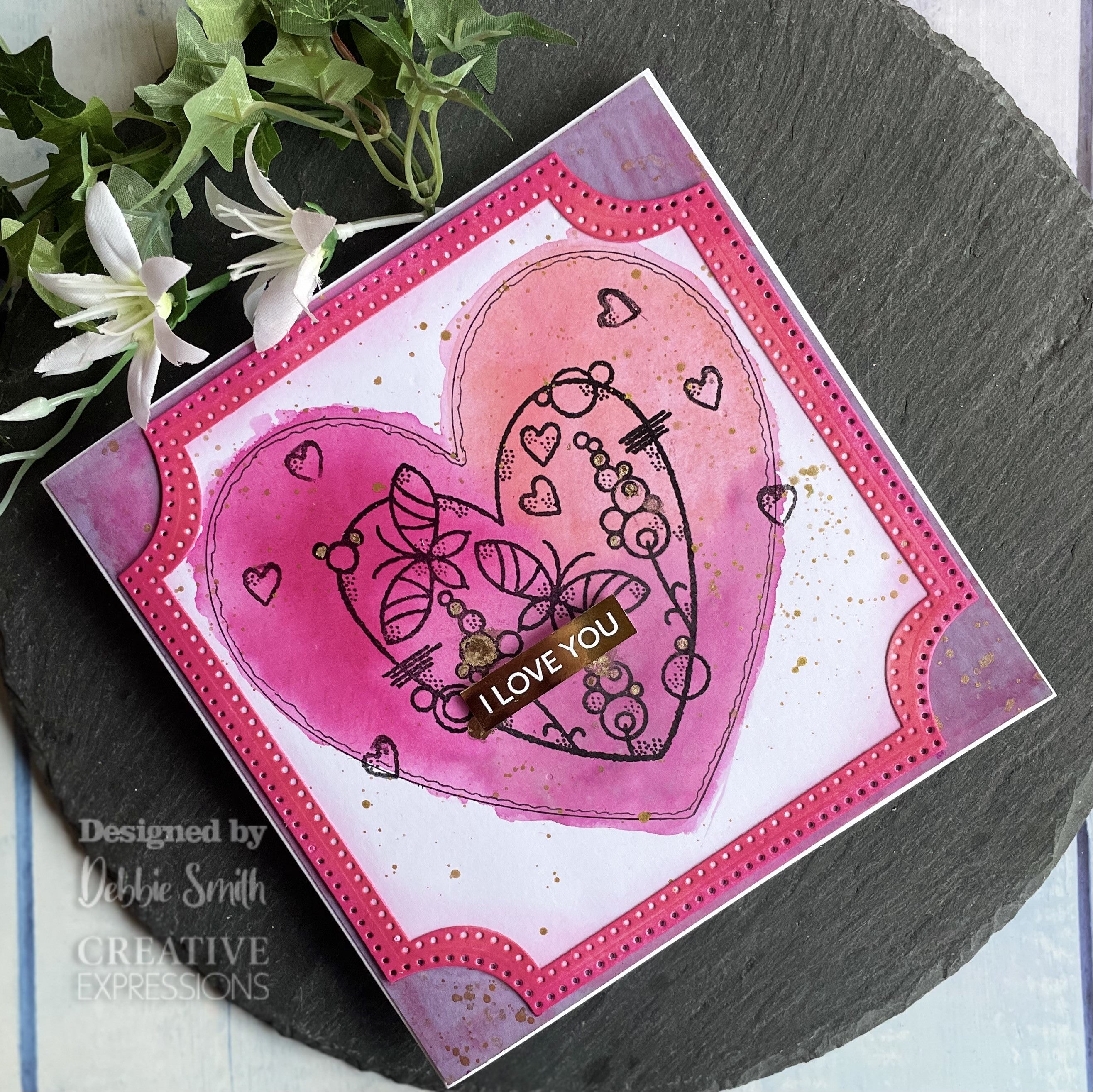 Woodware Clear Singles Butterfly Heart 4 in x 6 in Stamp