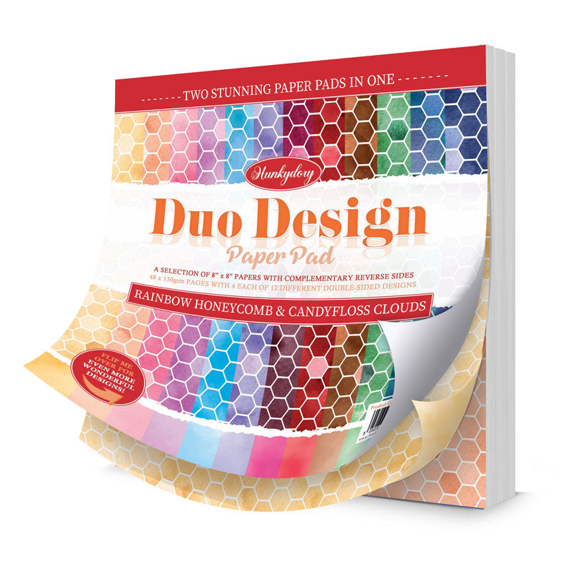 Duo Design Paper Pads - Rainbow Honeycomb & Candyfloss Clouds