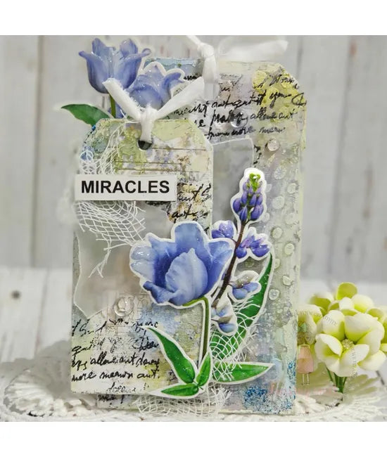 Dress My Craft Transfer Me - Blue Tulips Flowers