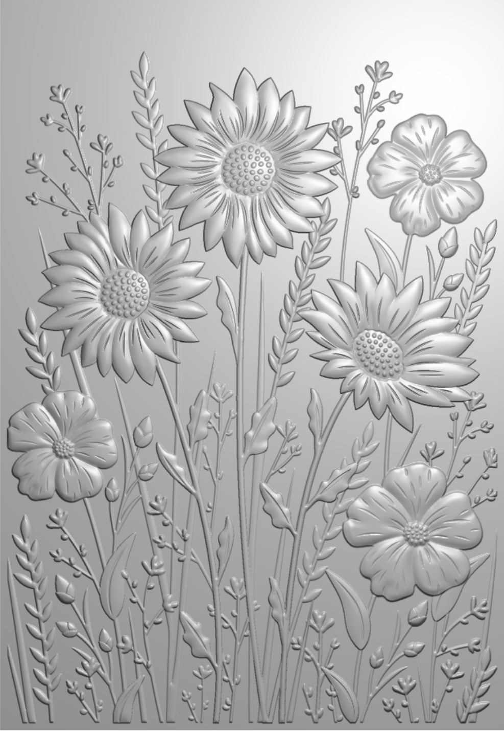 Creative Expressions Wildflowers 5 in x 7 in 3D Embossing Folder