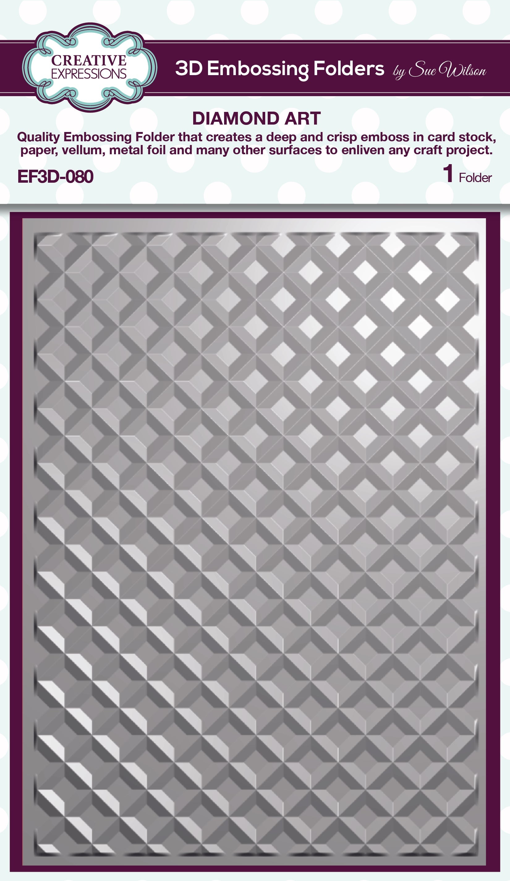 Creative Expressions Diamond Art 5 in x 7 in 3D Embossing Folder