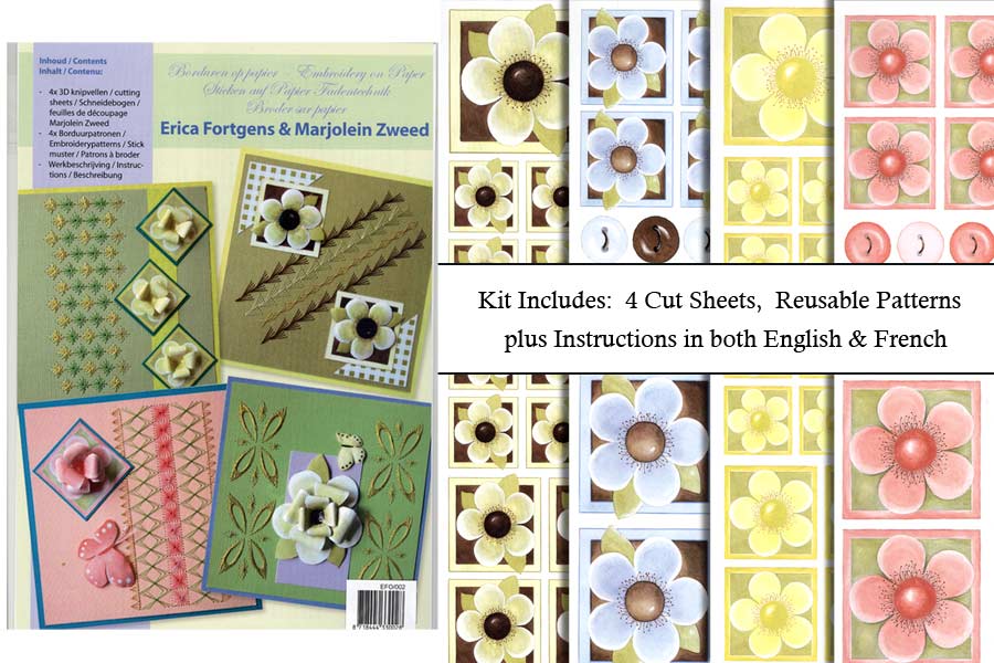 Embroidery & 3D Paper Kit-Flowers 2