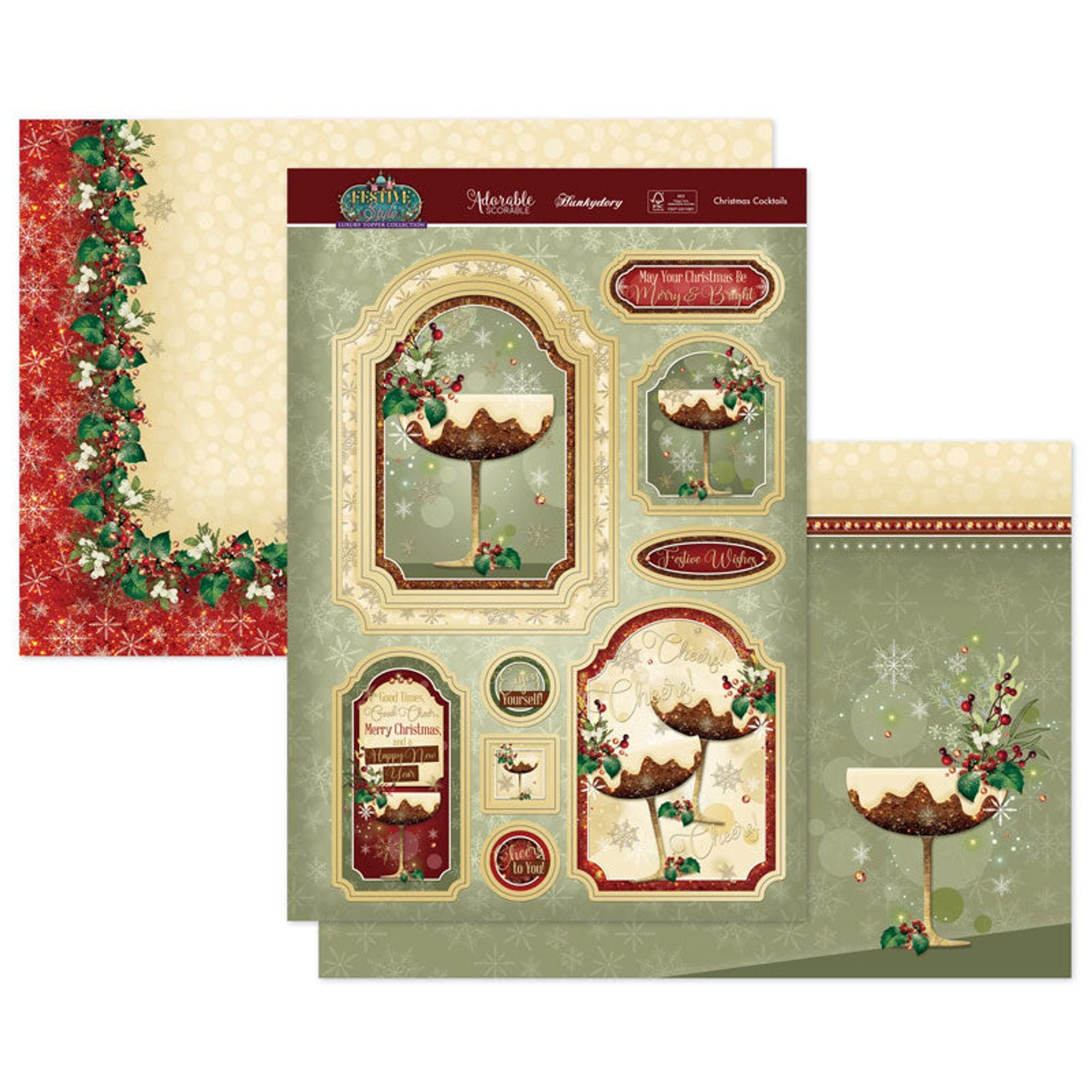 Christmas Cocktails Luxury Topper Set