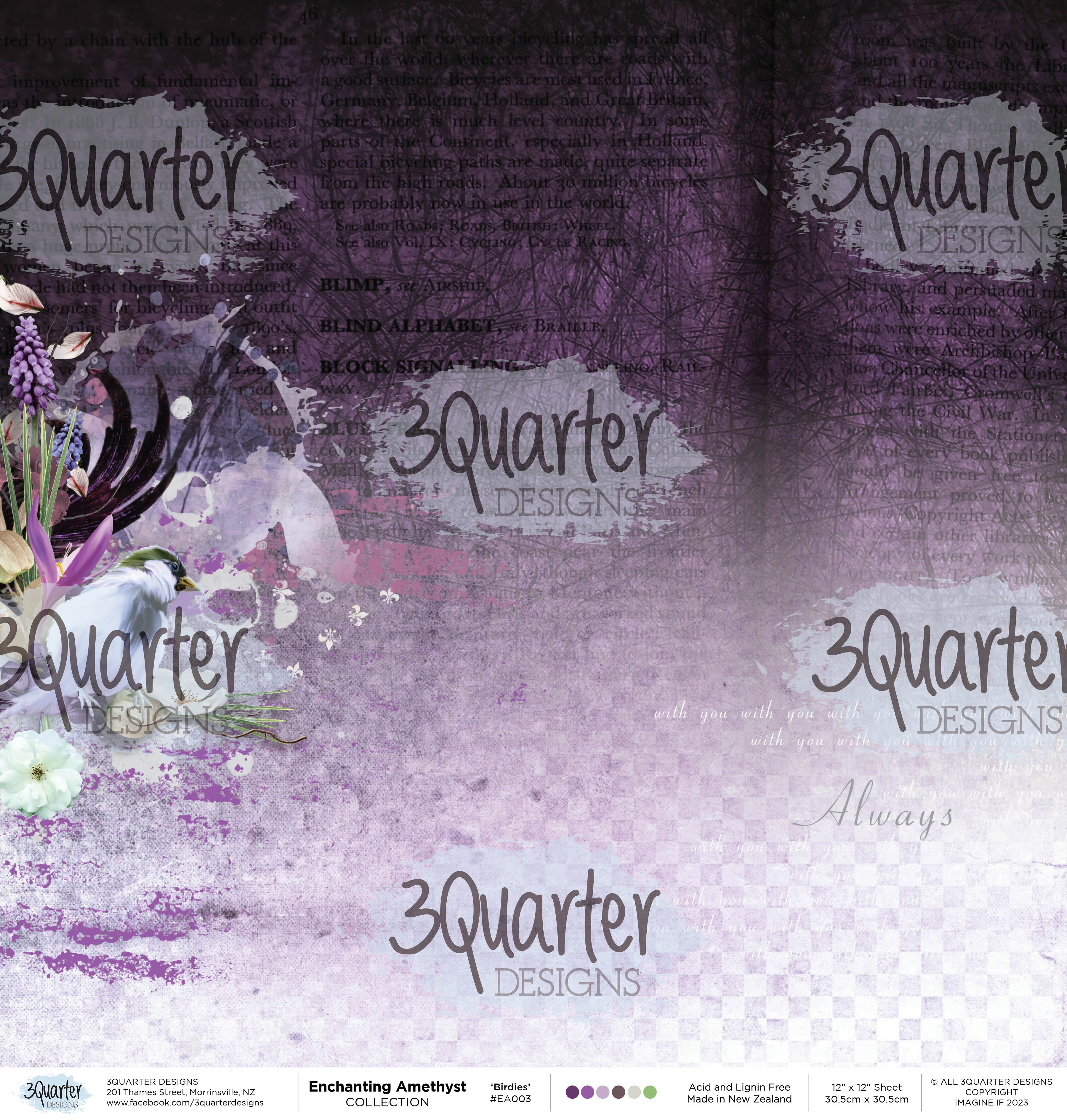 3Quarter Designs - Enchanted Amethyst - Scrapbook Collection
