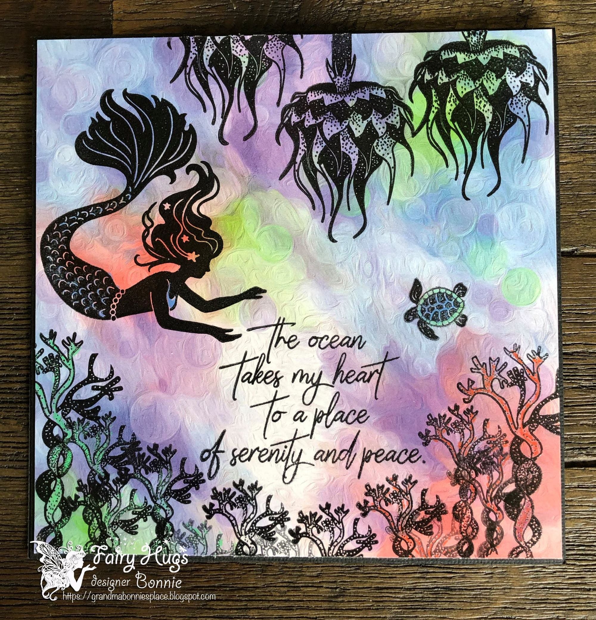 Fairy Hugs - Fairy-Scapes - 6" x 6" - Sea Diving