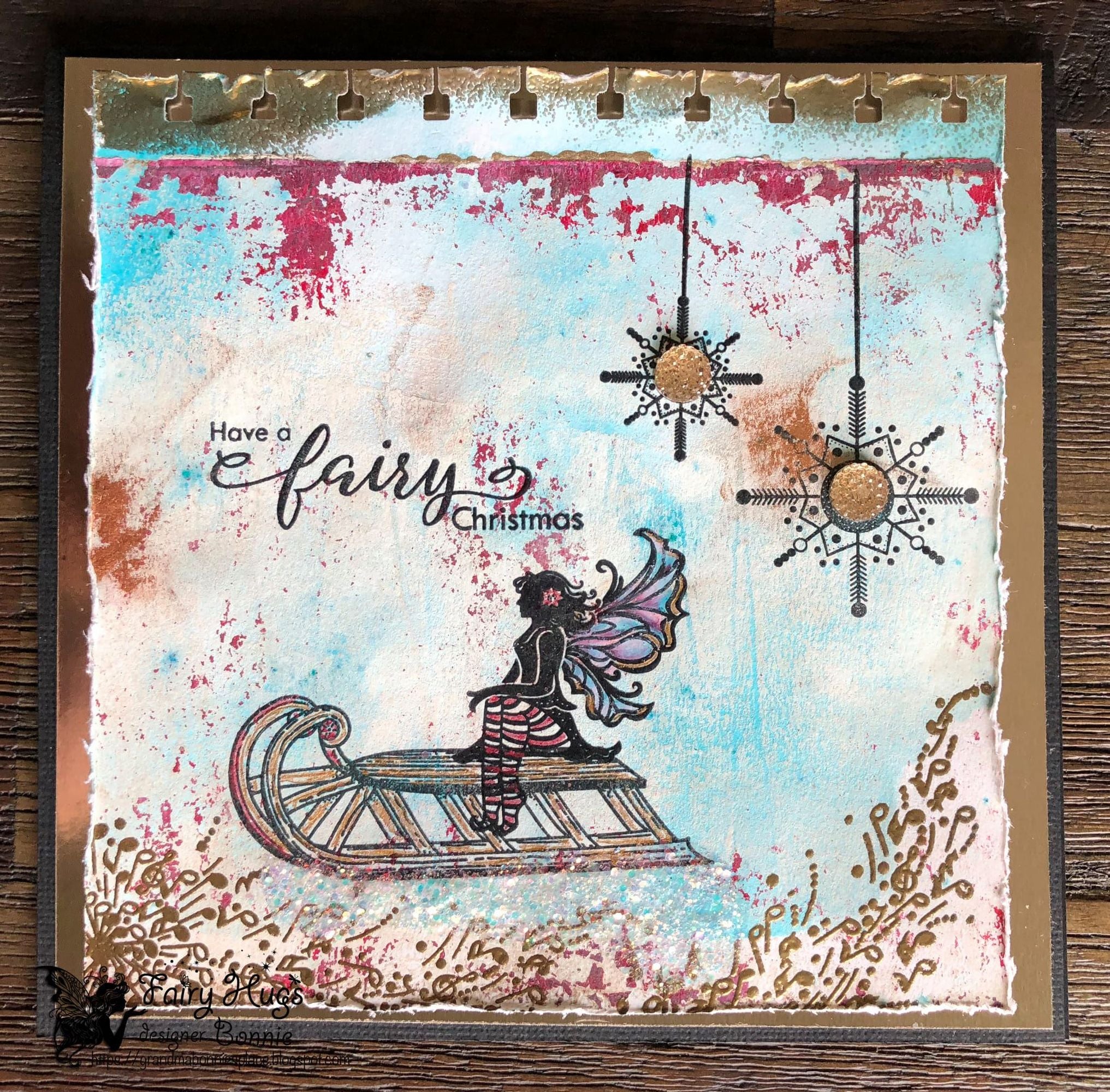 Fairy Hugs Stamps - Wooden Sled