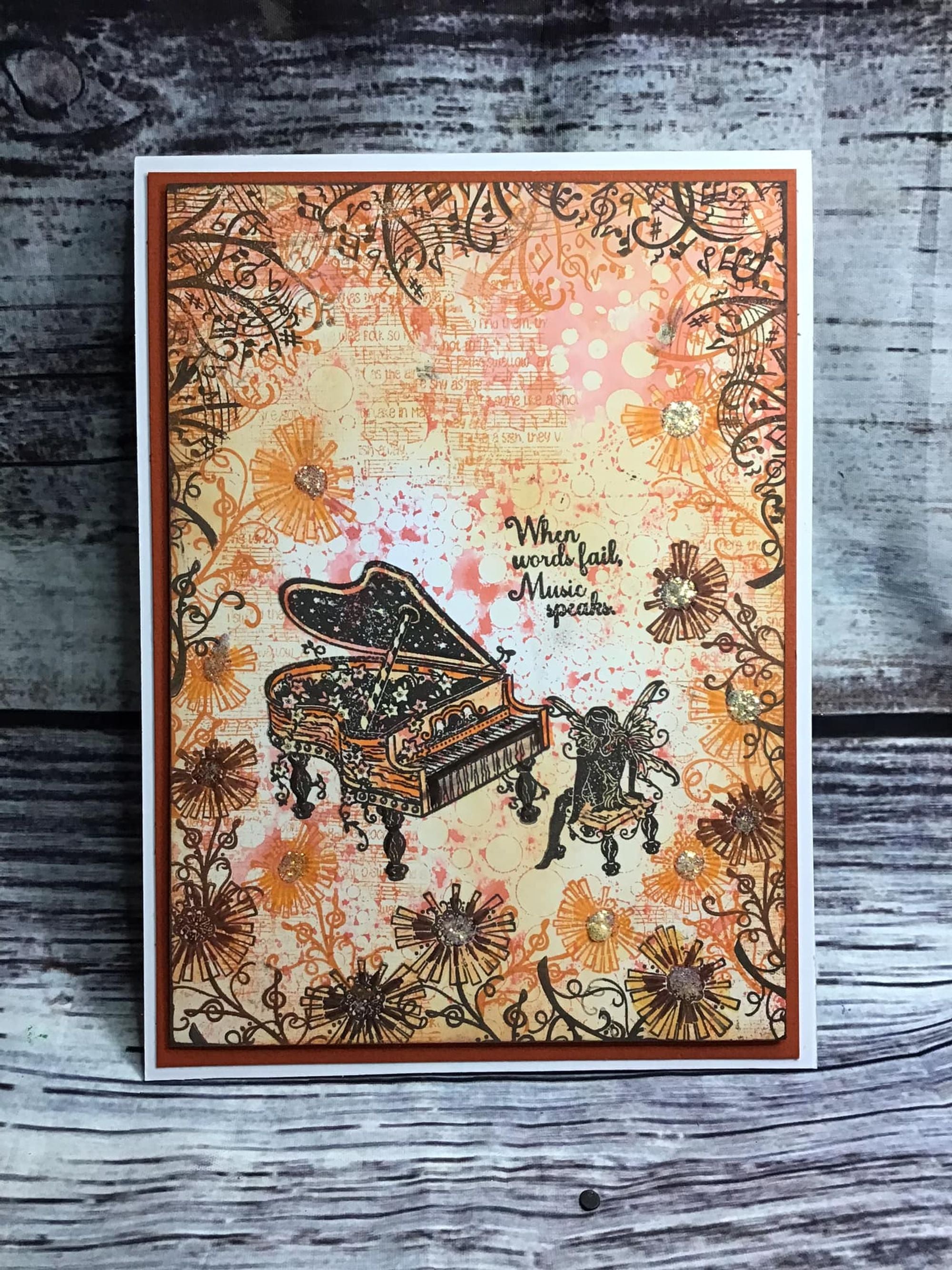 Fairy Hugs Stamps - Piano Flowers