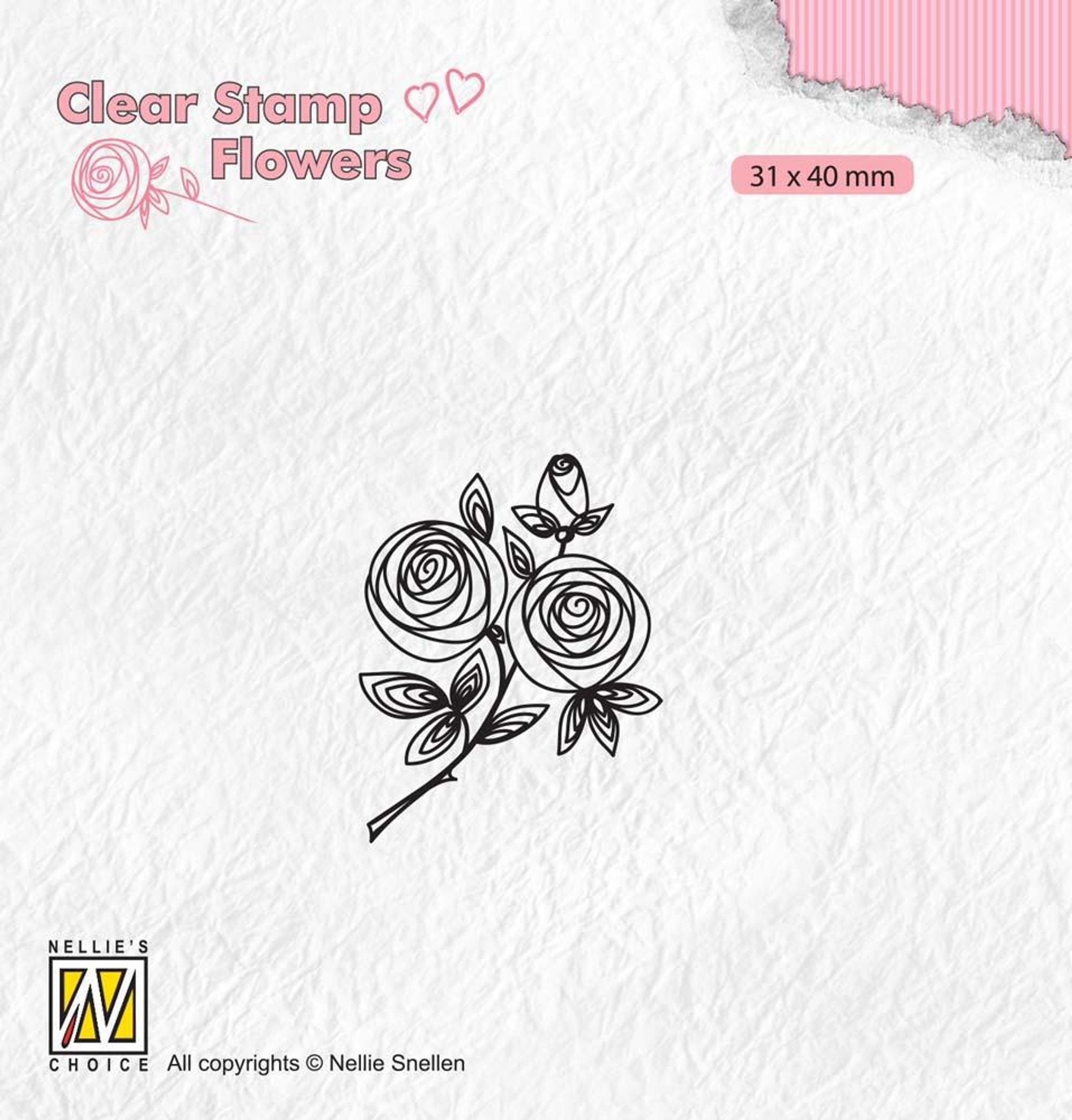 Clear Stamp Flowers Rose Twig