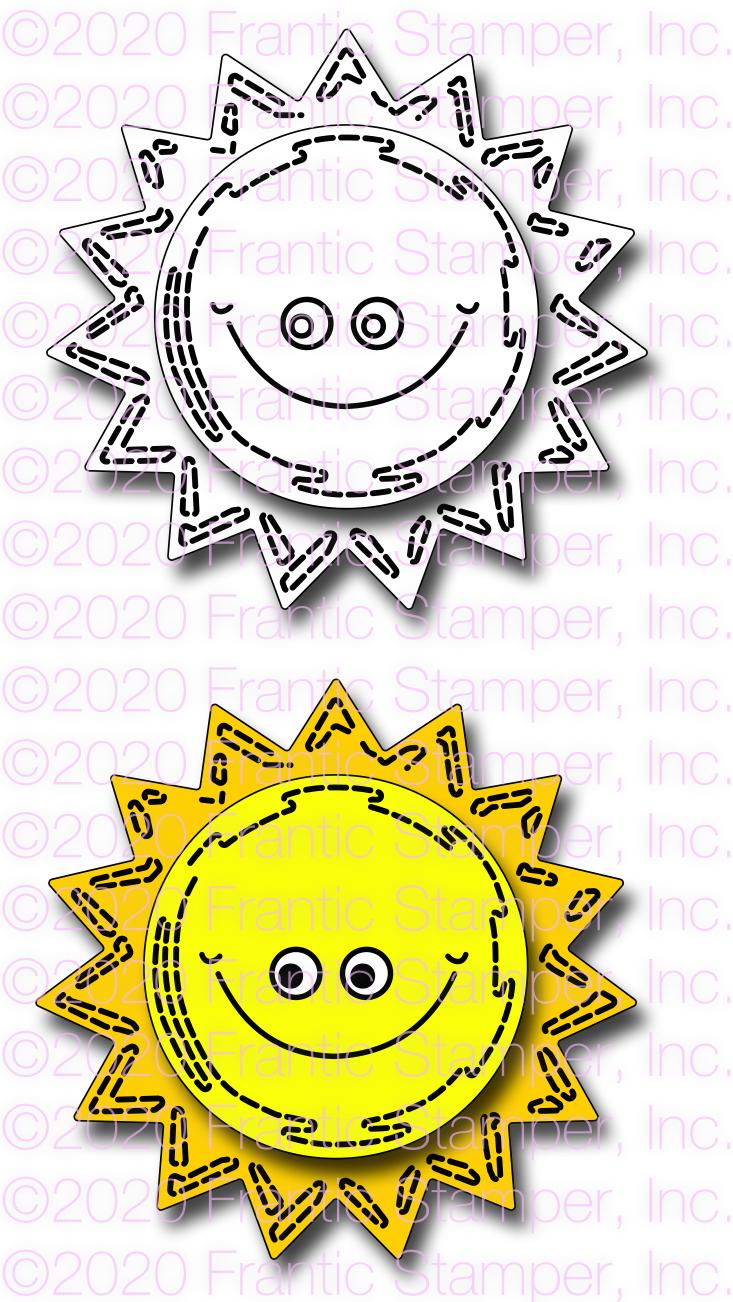 Frantic Stamper Precision Die - Happy Stitch Sun