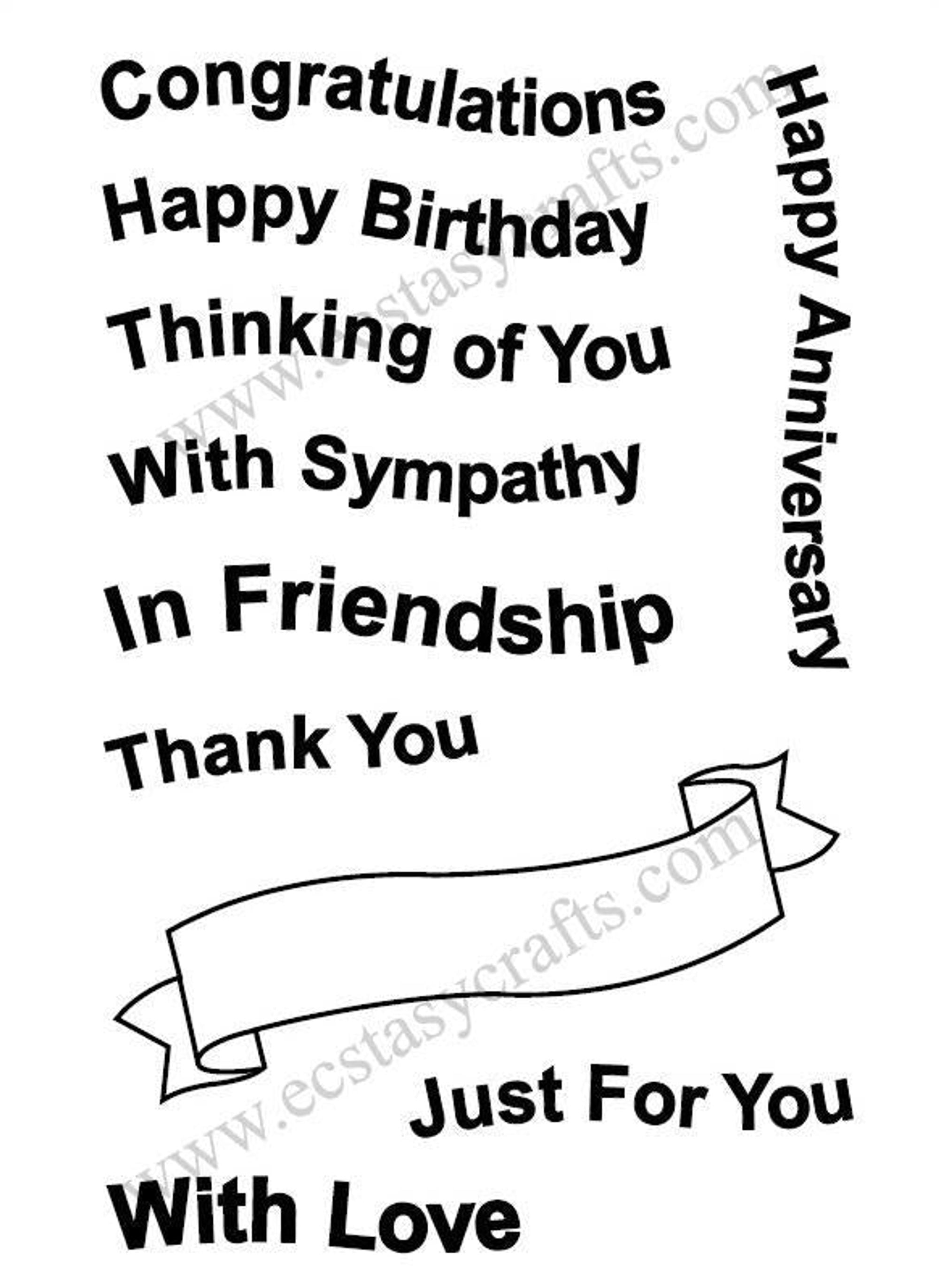 Frantic Stamper Clear Stamp Set - Wavy Banners and Greetings