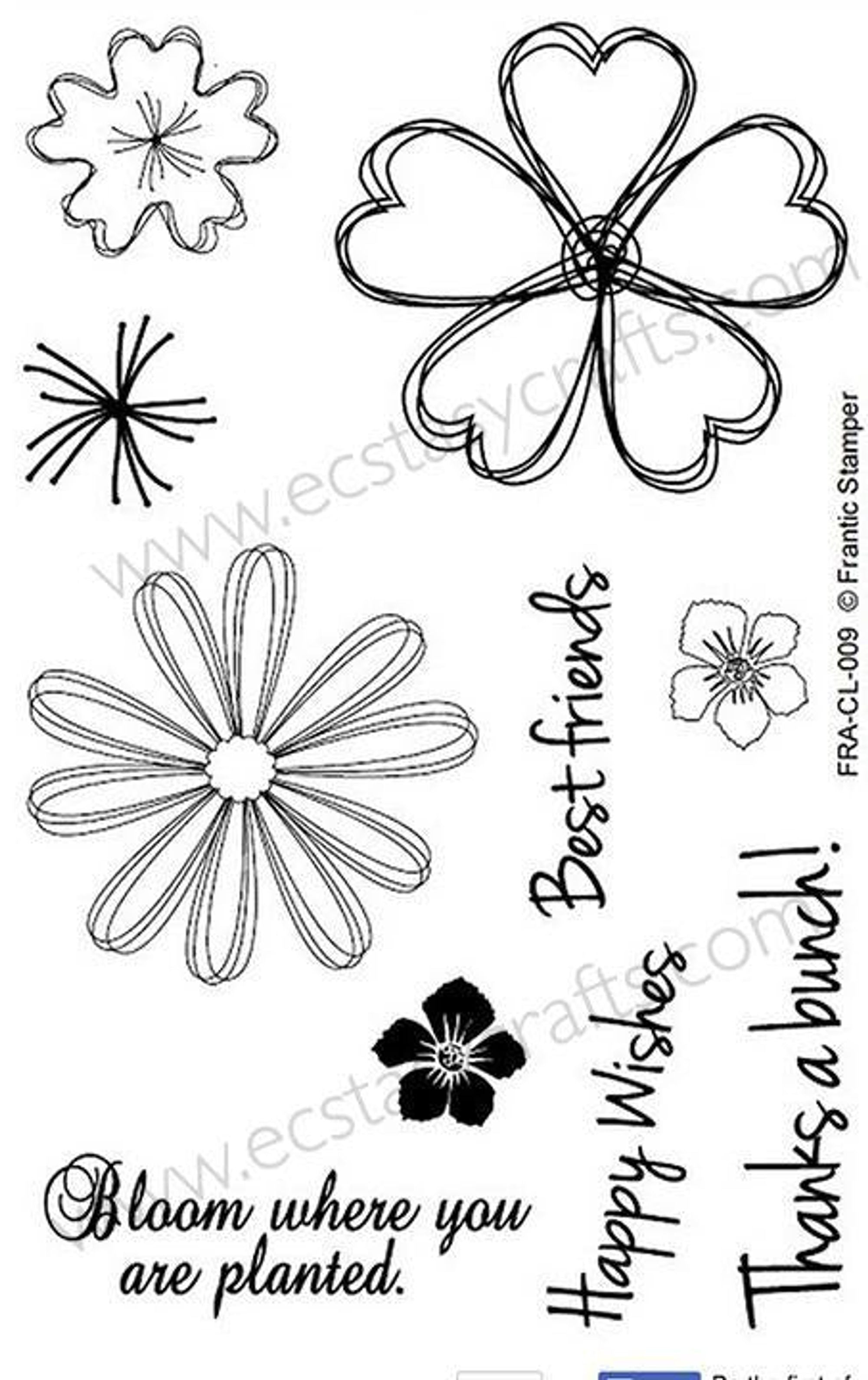 Frantic Stamper Clear Stamp Set - Pretty Posies