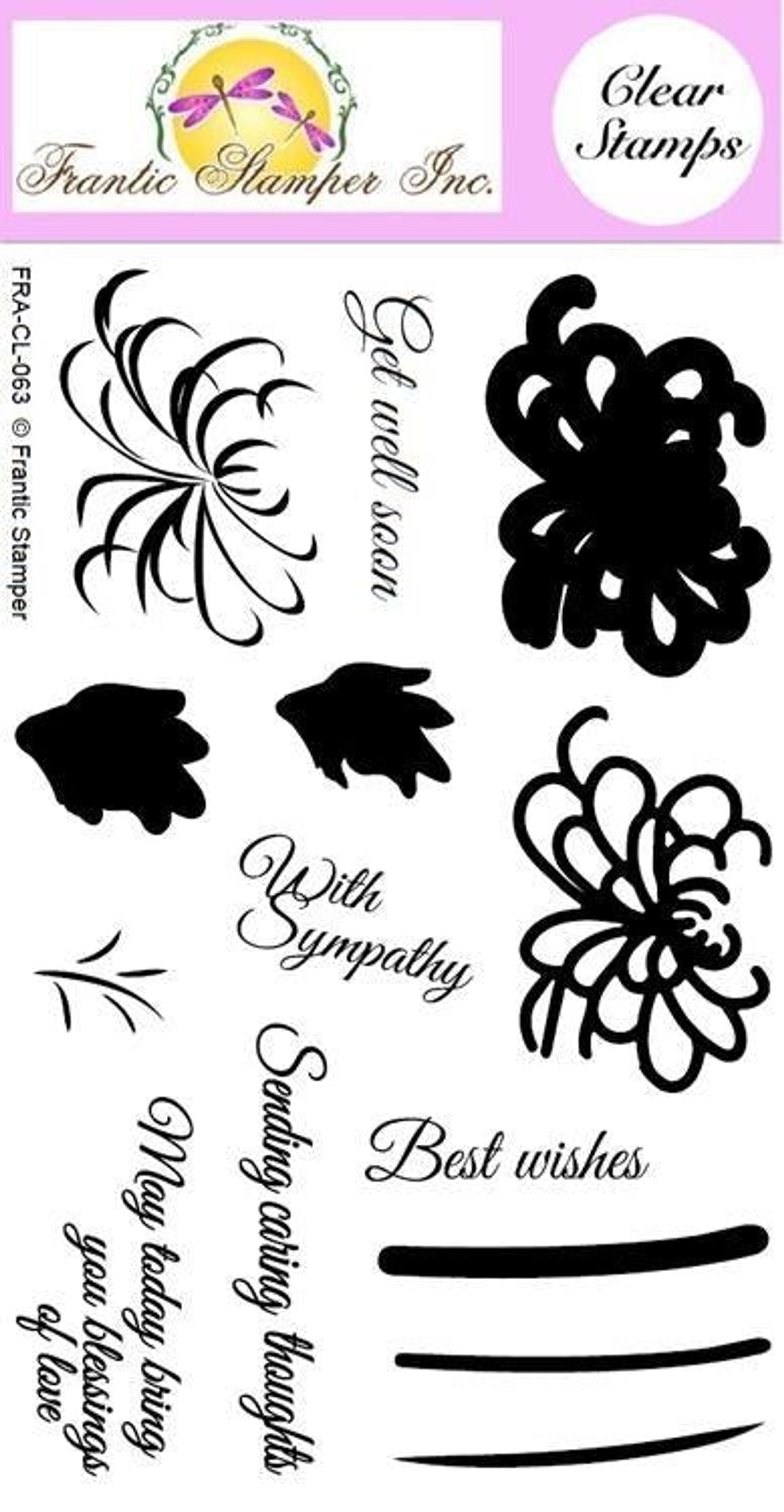 Frantic Stamper Clear Stamp Set - 3-Step Chrysanthemums