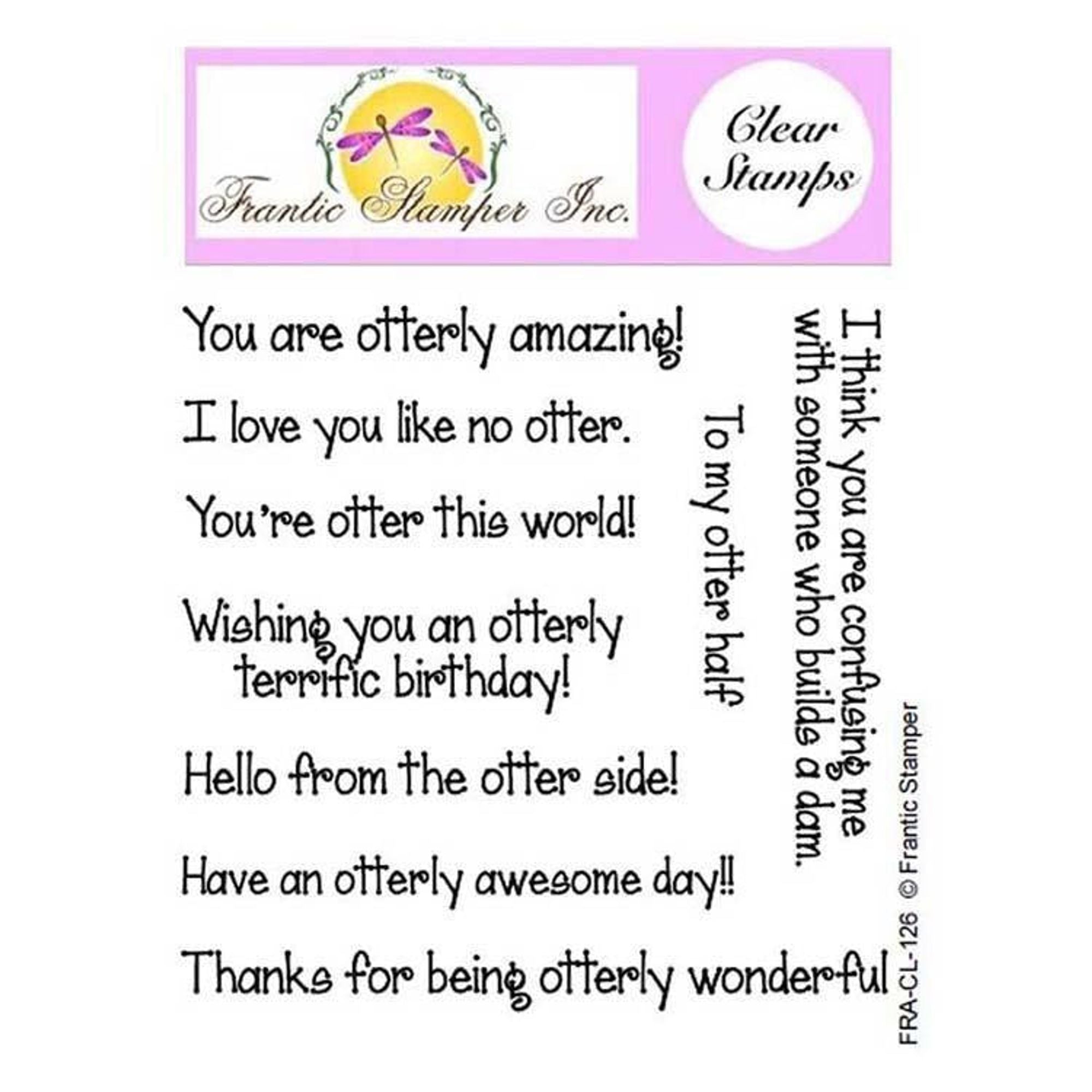 Frantic Stamper Clear Stamp Set - Otterly Amazing