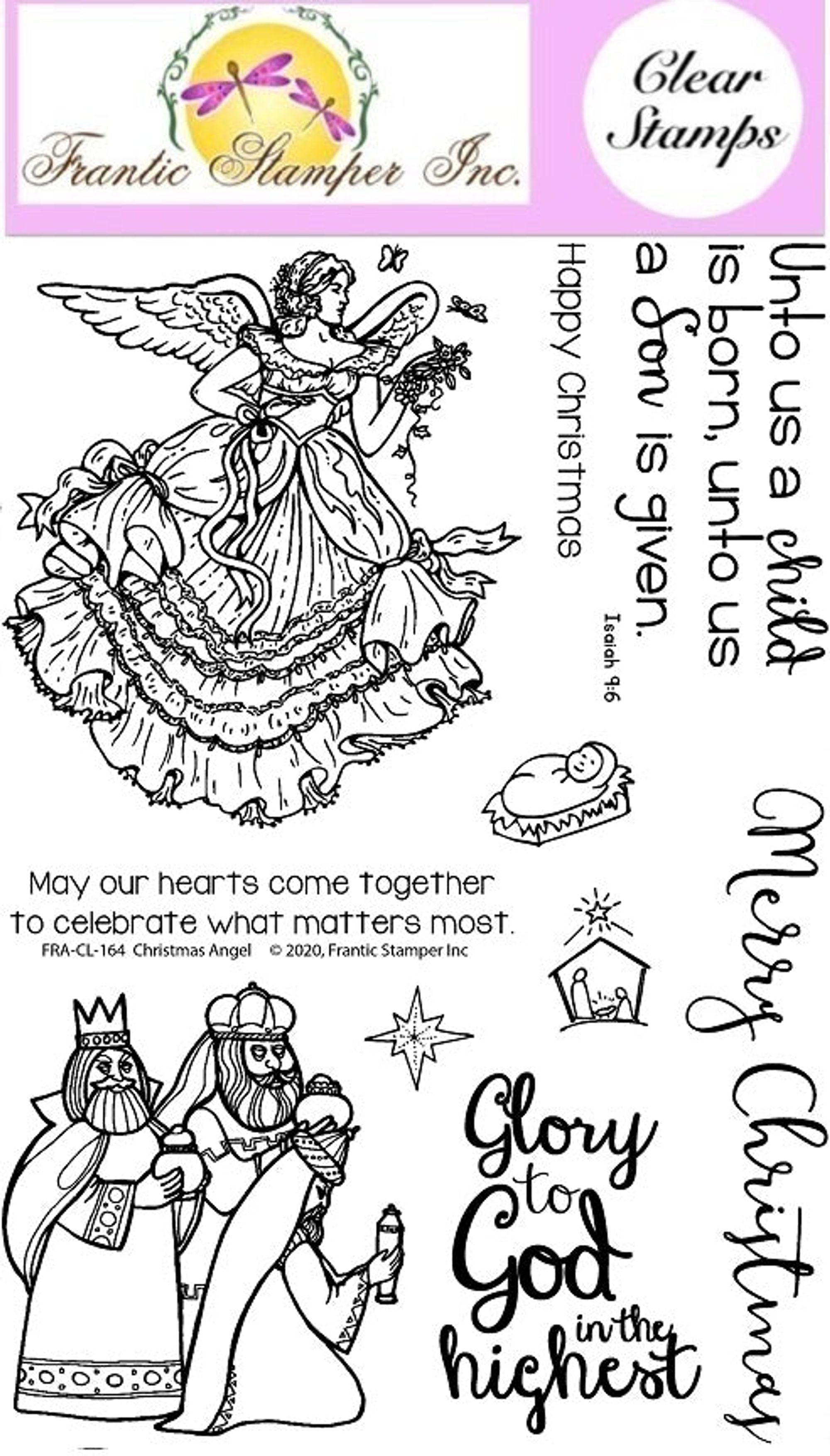 Frantic Stamper Clear Stamp Set - Christmas Angel