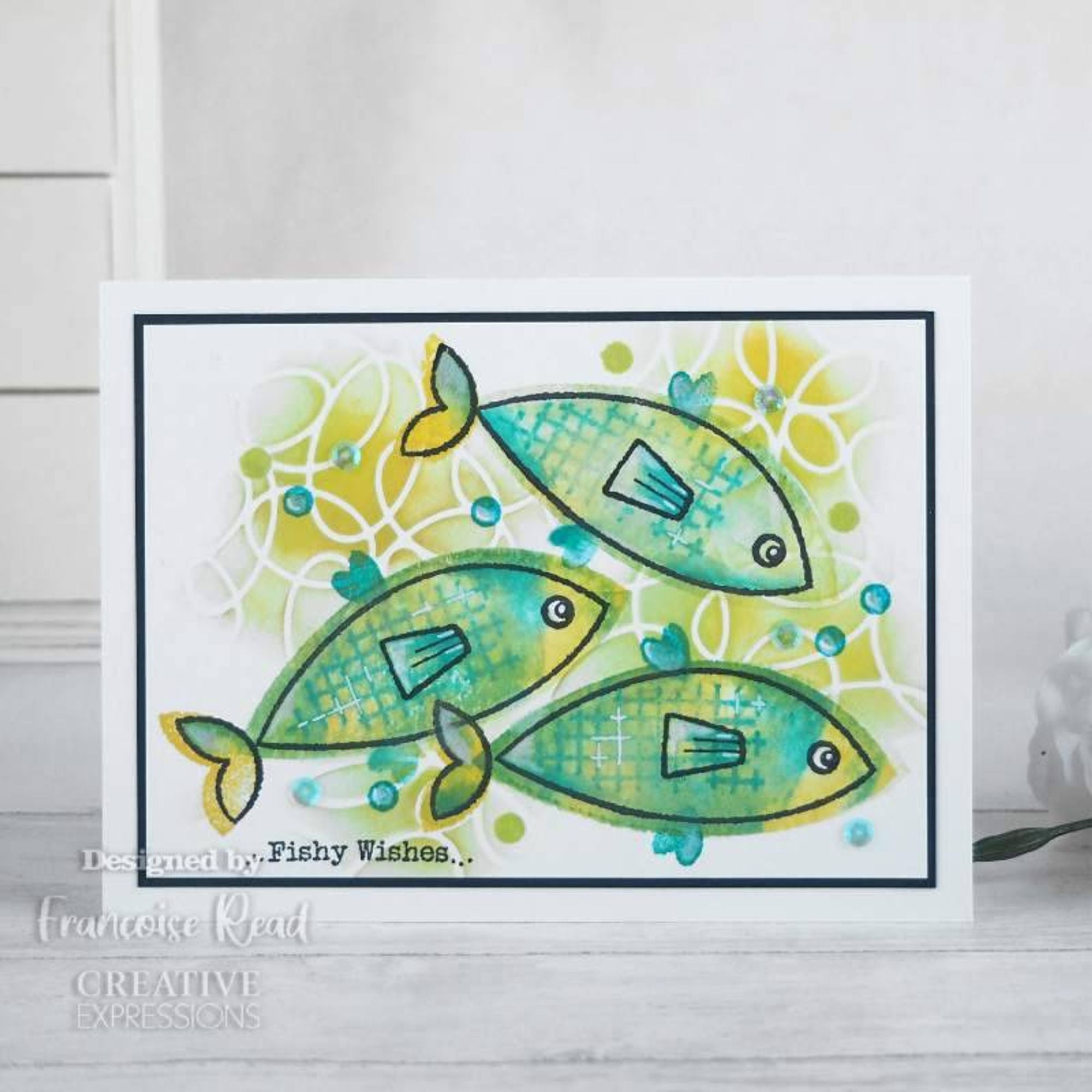 Woodware Clear Singles Build A Fish 6 in x 8 in Stamp