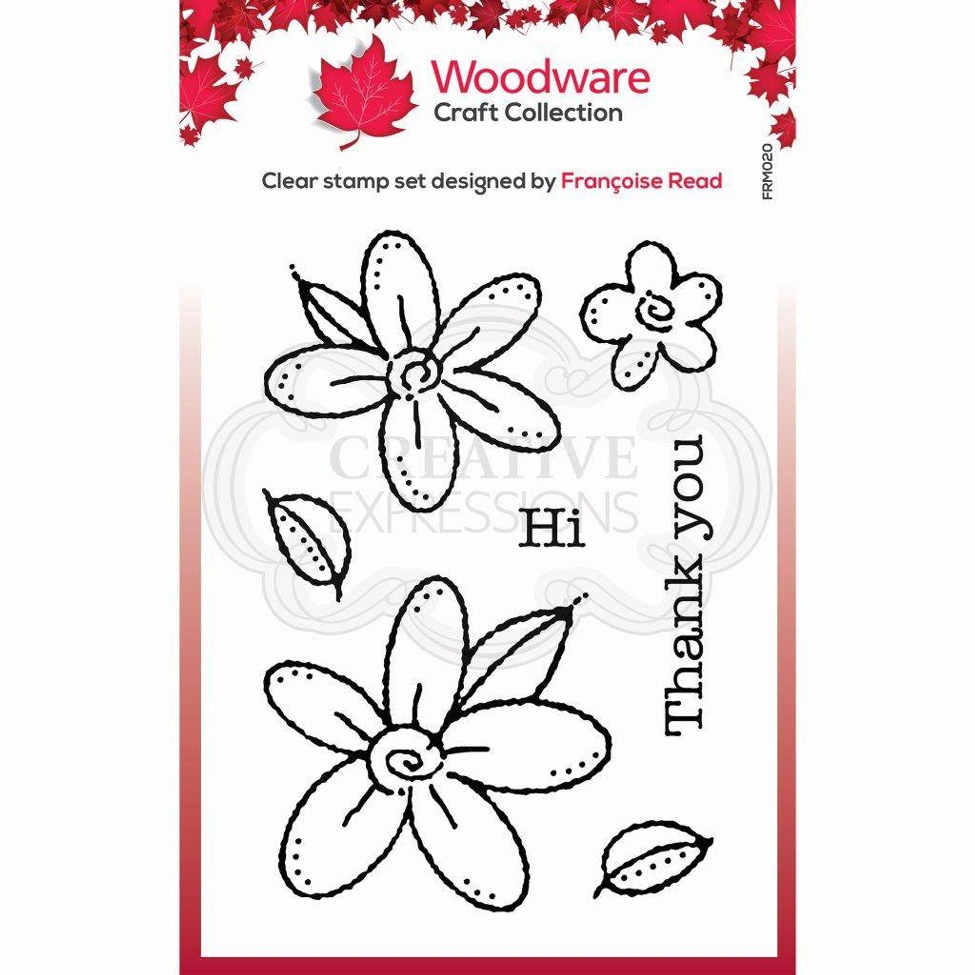 Woodware Clear Singles Daisies 3.8 in x 2.6 in Stamp