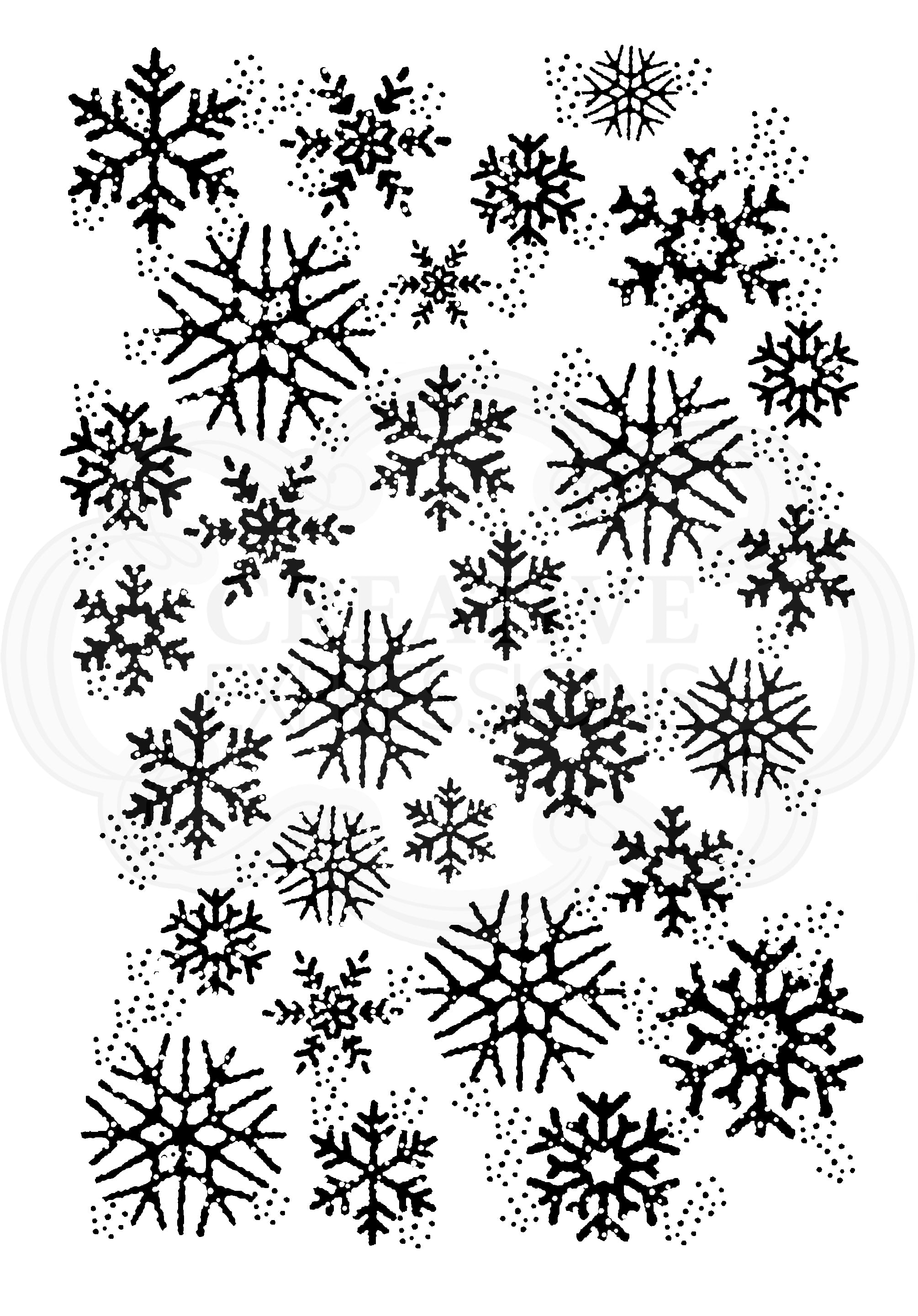 Woodware Clear Singles Snowflake Flurry 3.8 in x 2.6 in Stamp