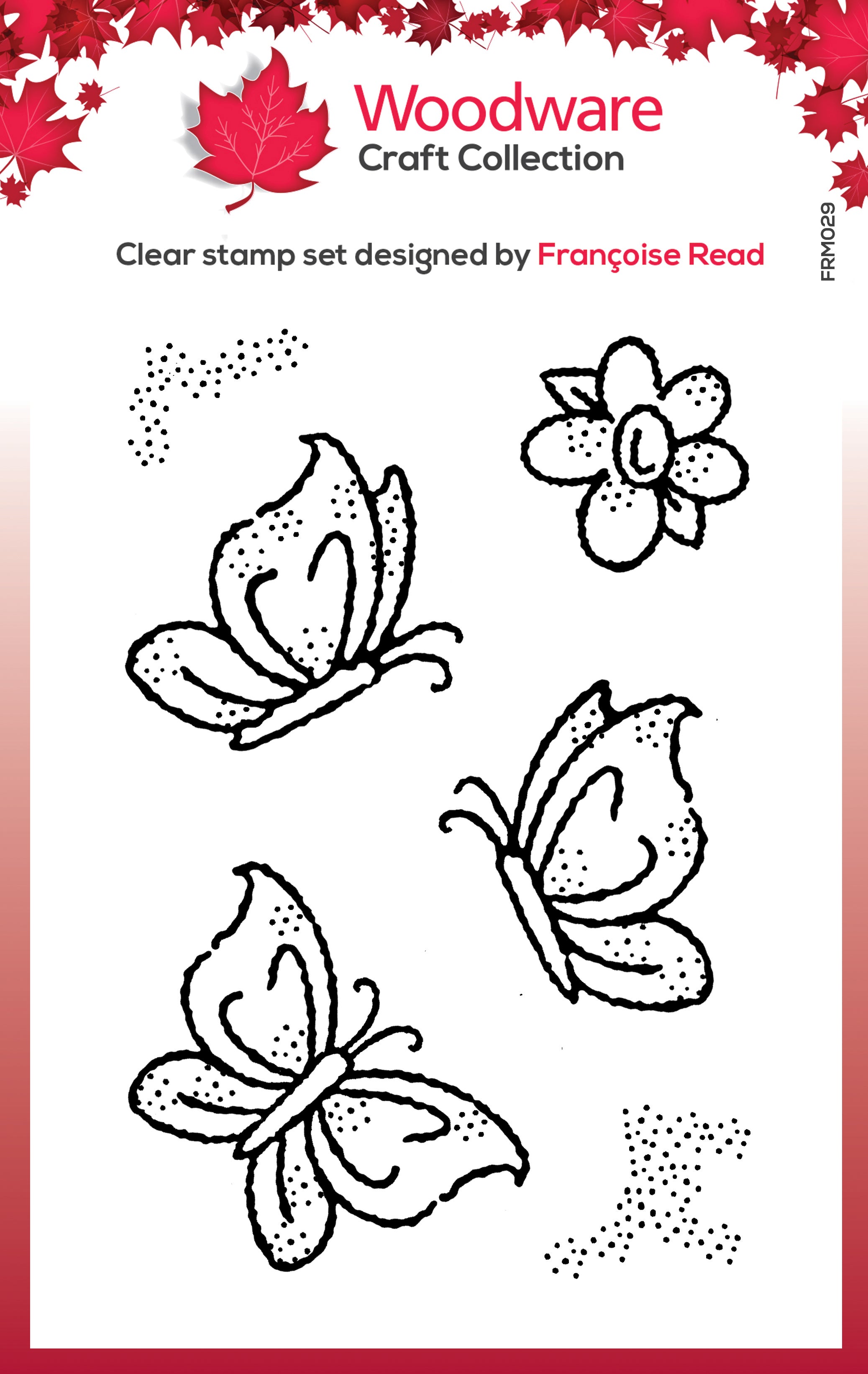 Woodware Clear Singles Little Butterflies 3.8 in x 2.6 in Stamp