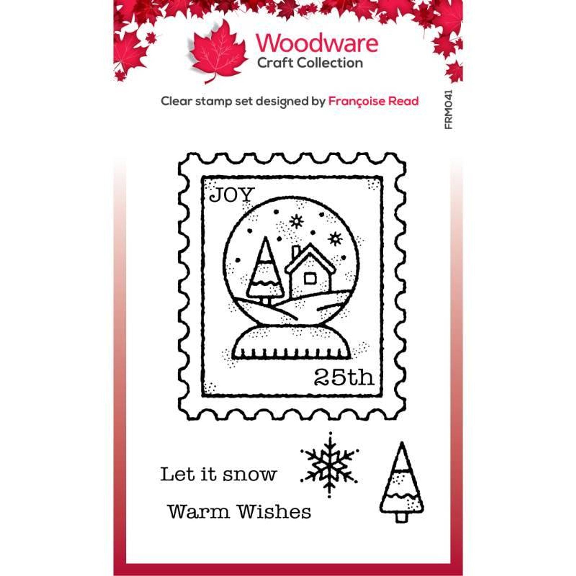 Woodware Clear Singles Snow Globe Stamp 3 in x 4 in Stamp