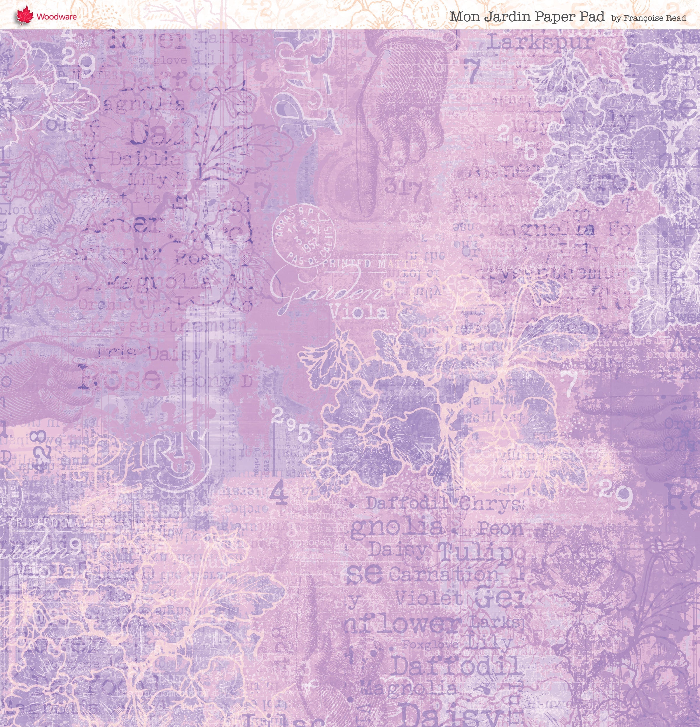 Woodware Francoise Read Mon Jardin 8 in x 8 in Paper Pad