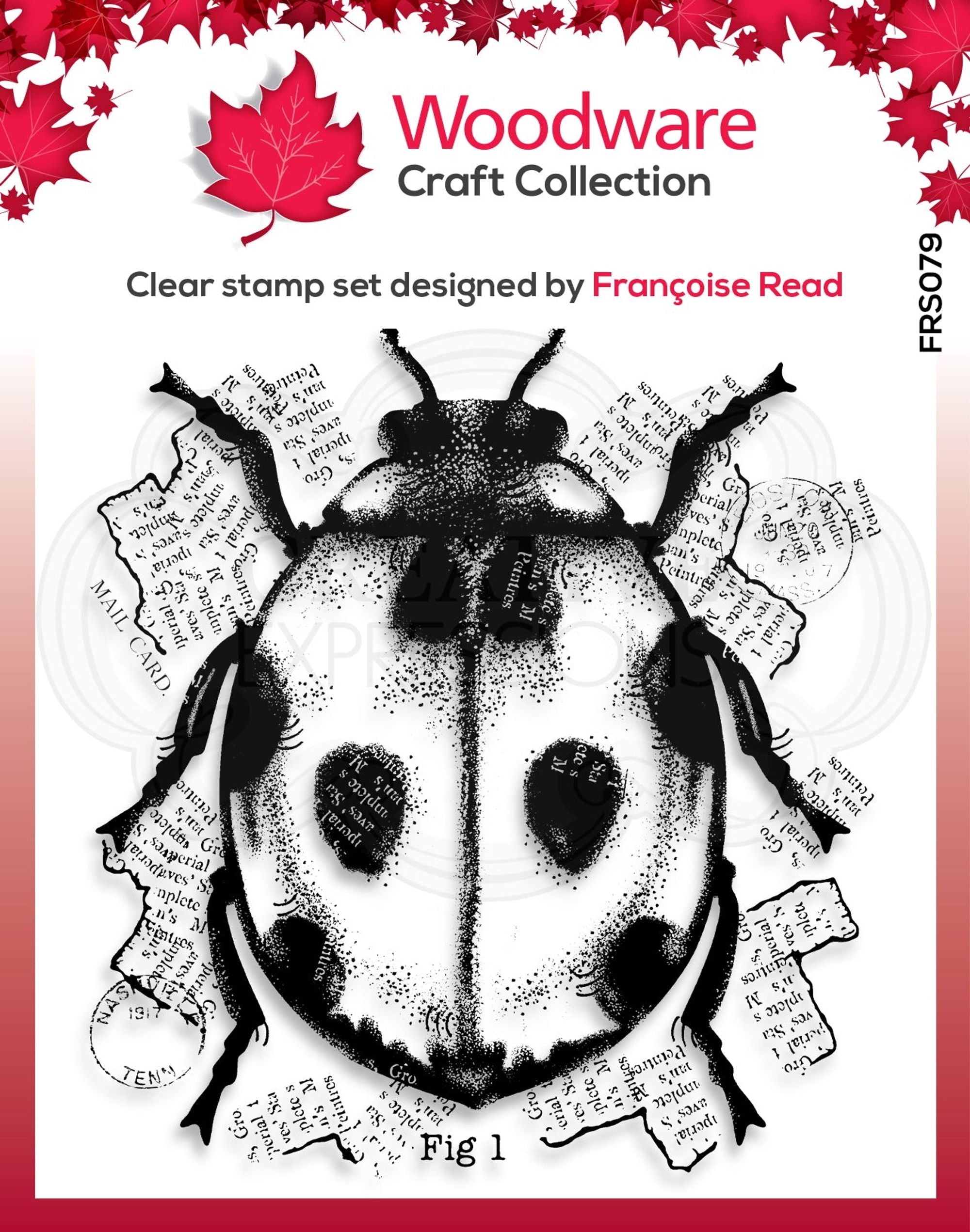 Woodware Clear Singles Ladybird 4 in x 4 in Stamp