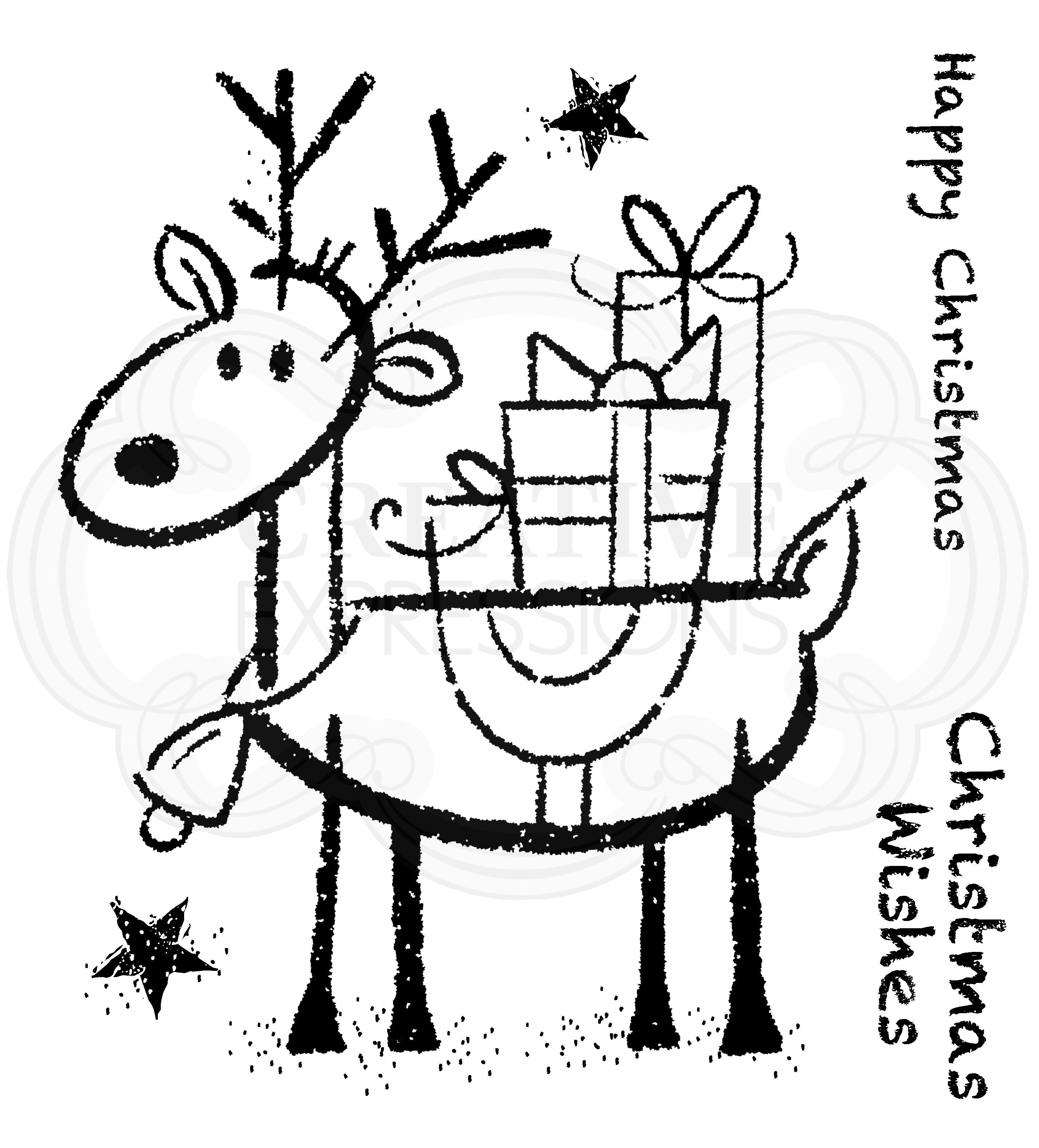 Woodware Clear Singles Rudolph Pressies 4 in x 6 in Stamp