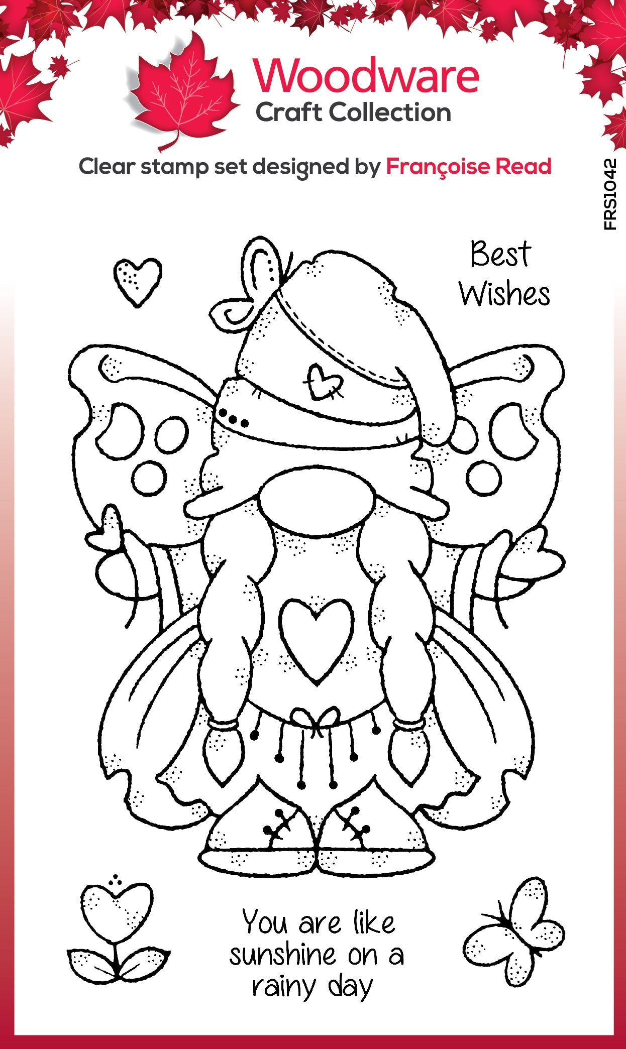 Woodware Clear Singles Butterfly Norma 4 in x 6 in Stamp Set