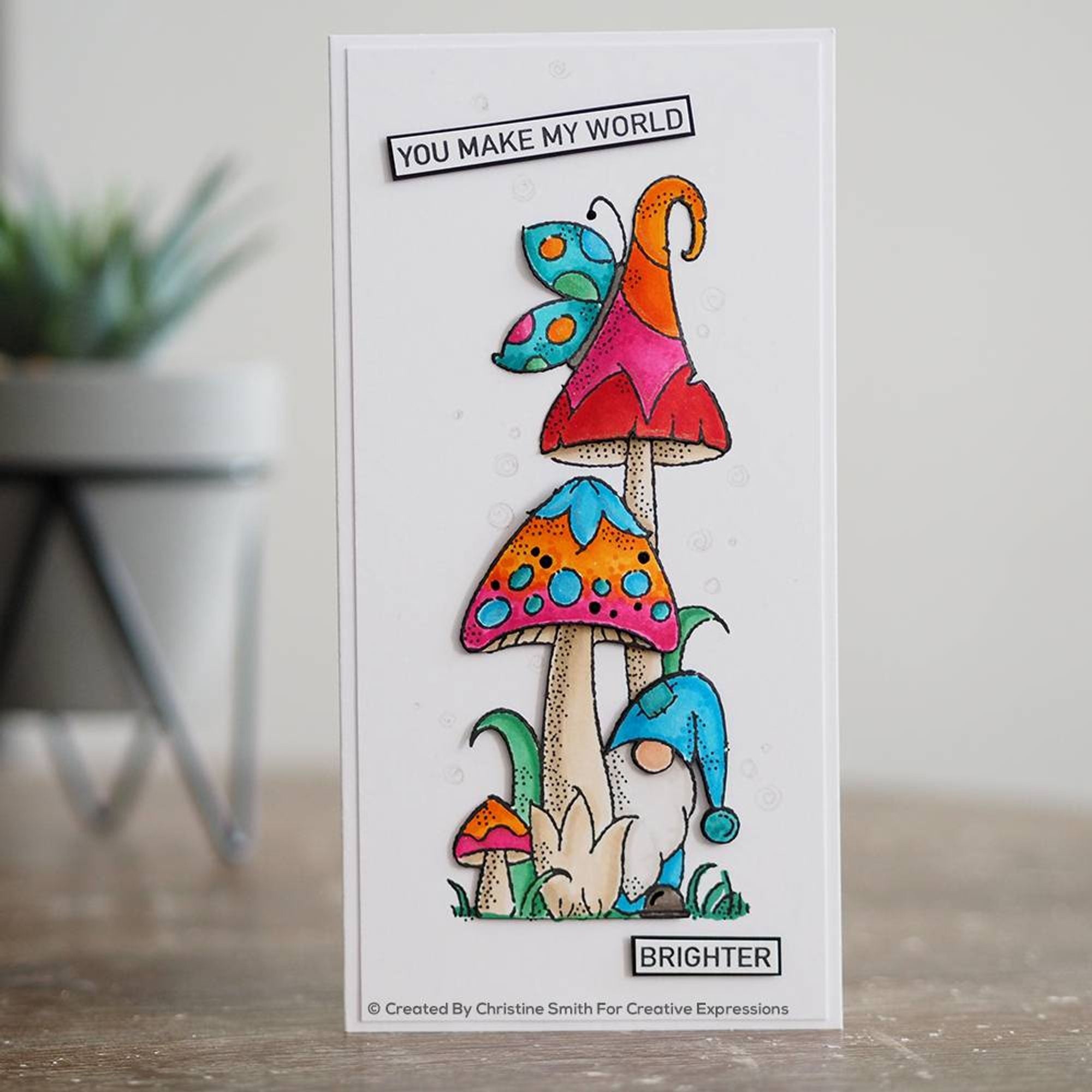 Woodware Clear Singles Magic Mushrooms 8 in x 2.6 in stamp