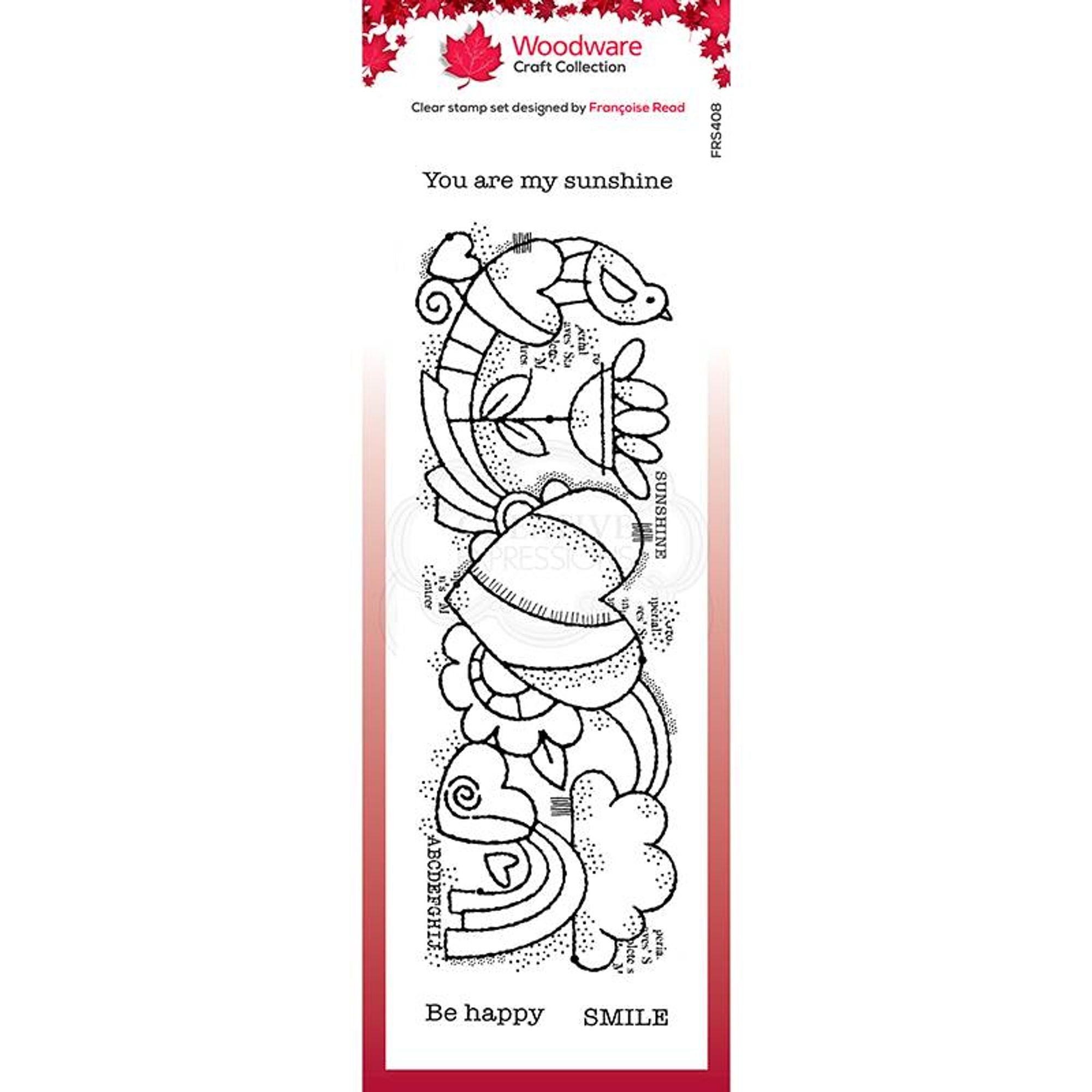 Woodware Clear Singles Heart Border 8 in x 2.6 in stamp