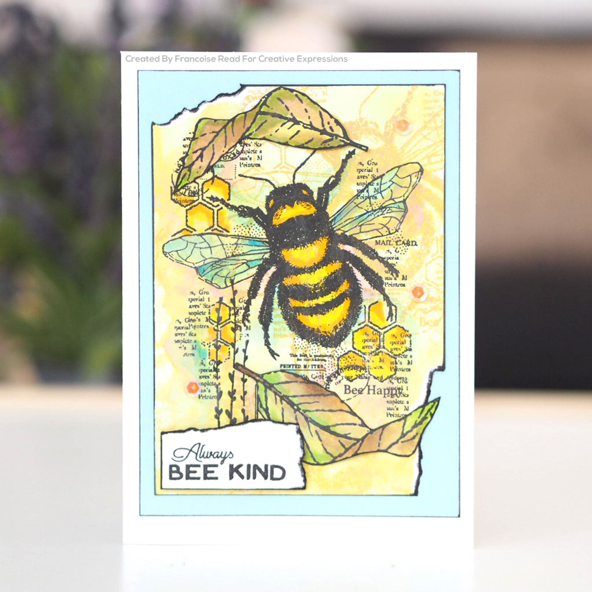 Woodware Clear Singles Bee Kind 4 in x 6 in Stamp
