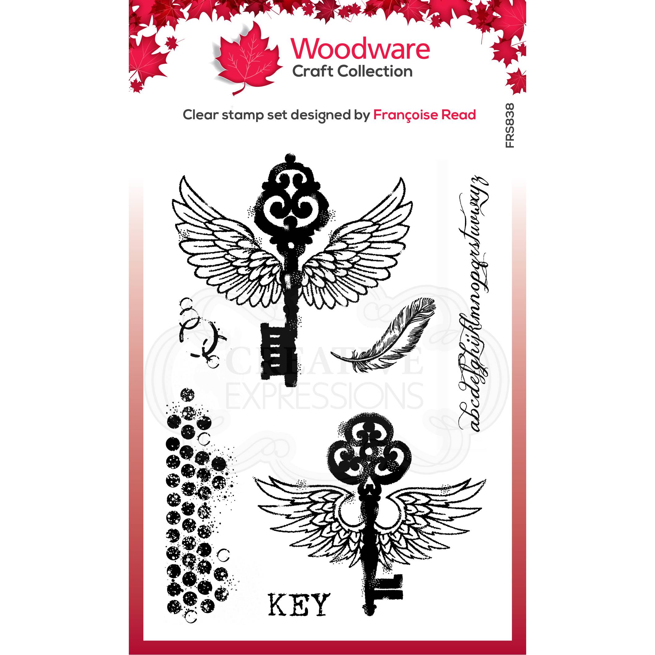 Woodware Clear Singles Flying Keys 4 in x 6 in Stamp