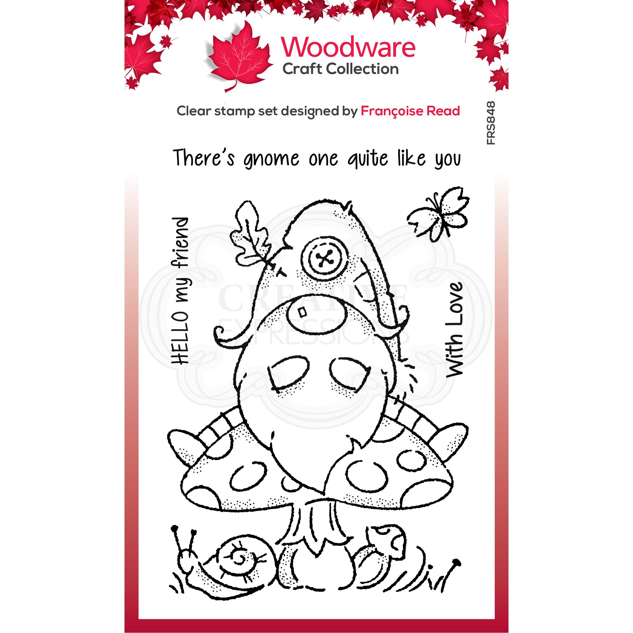 Woodware Clear Singles Forest Gnome 4 in x 6 in Stamp