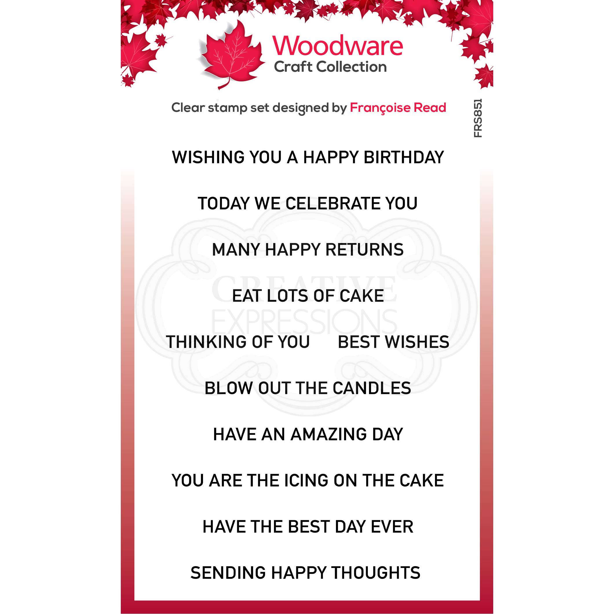 Woodware Clear Singles Birthday Strips 4 in x 6 in Stamp