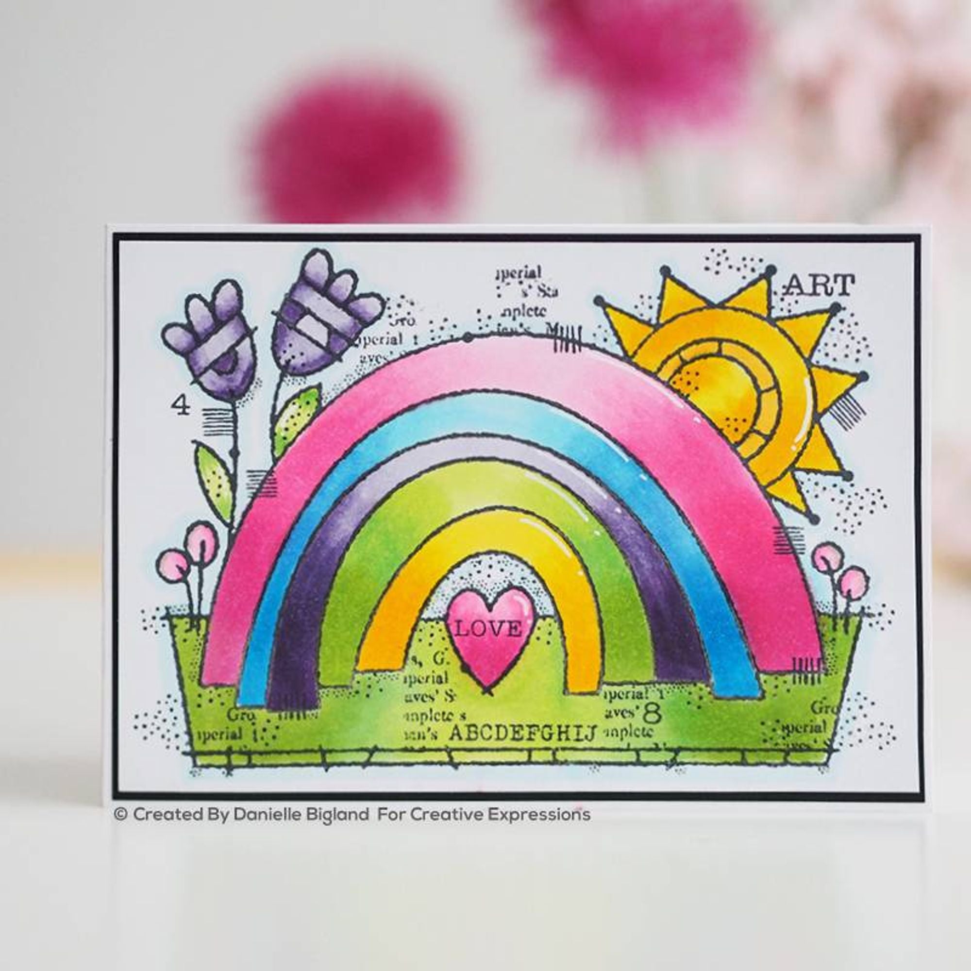 Woodware Clear Singles Garden Rainbow 4 in x 6 in Stamp