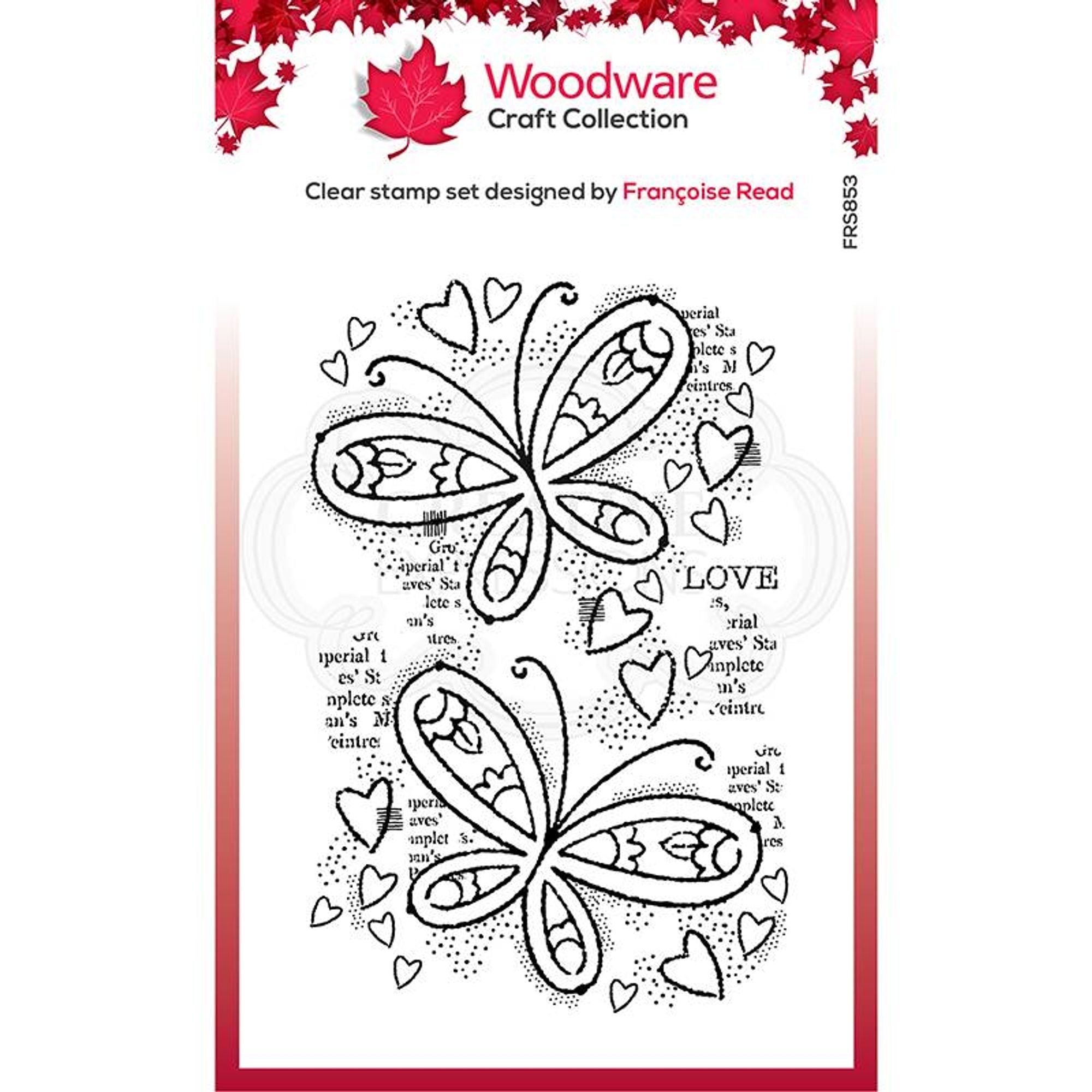 Woodware Clear Singles Butterfly Confetti 4 in x 6 in Stamp
