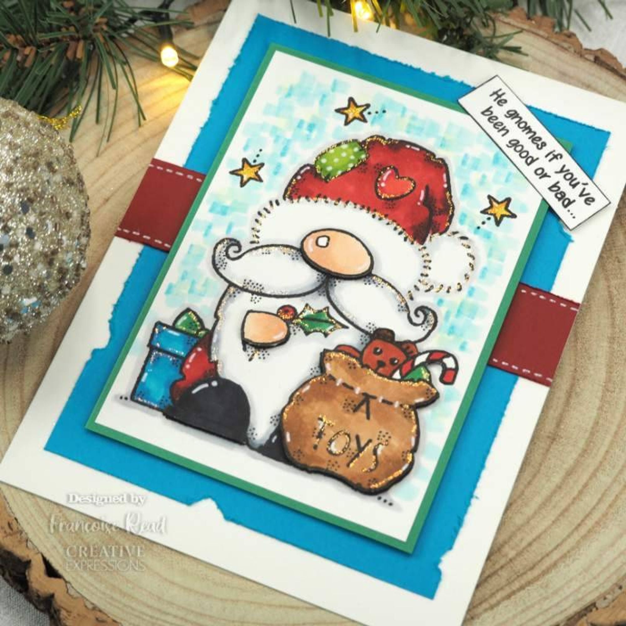 Woodware Clear Singles Santa Gnome 4 in x 6 in Stamp