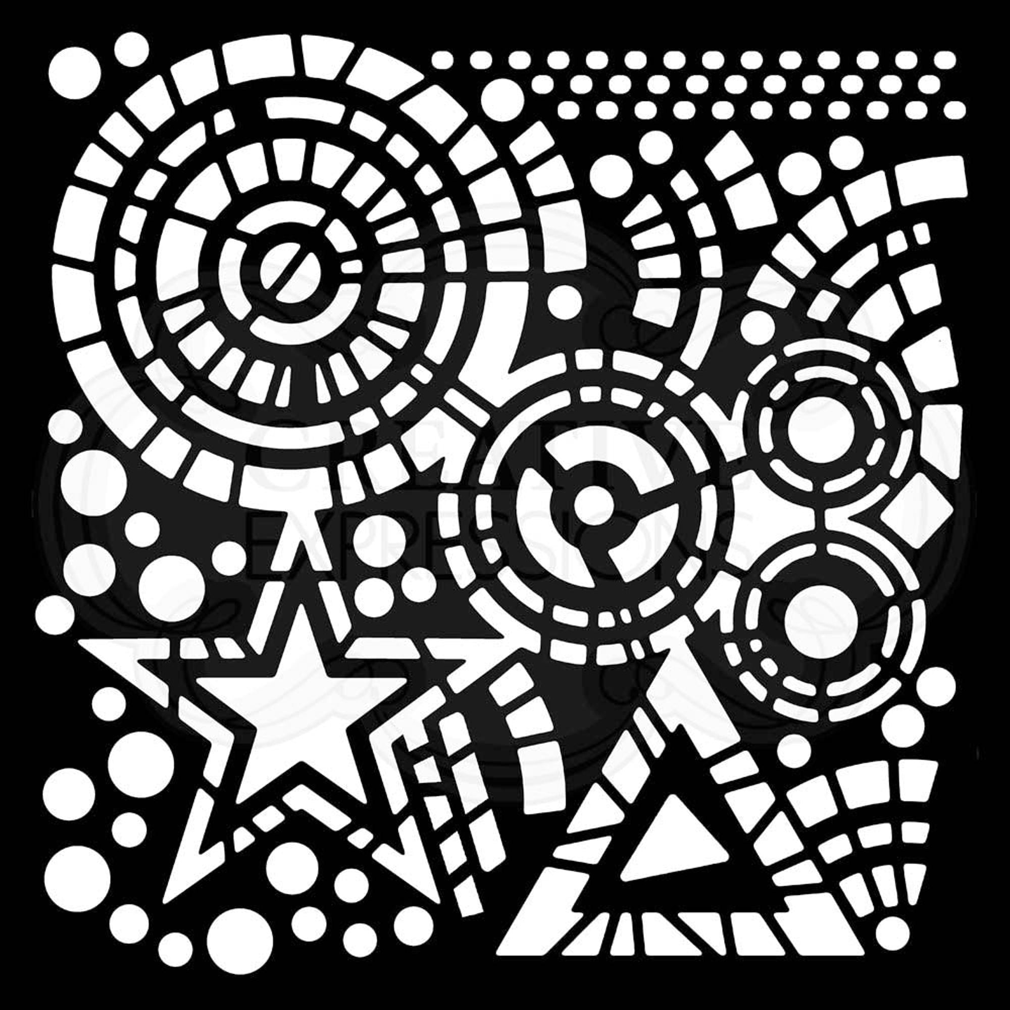 Woodware Stars & Circles 6 in x 6 in Stencil