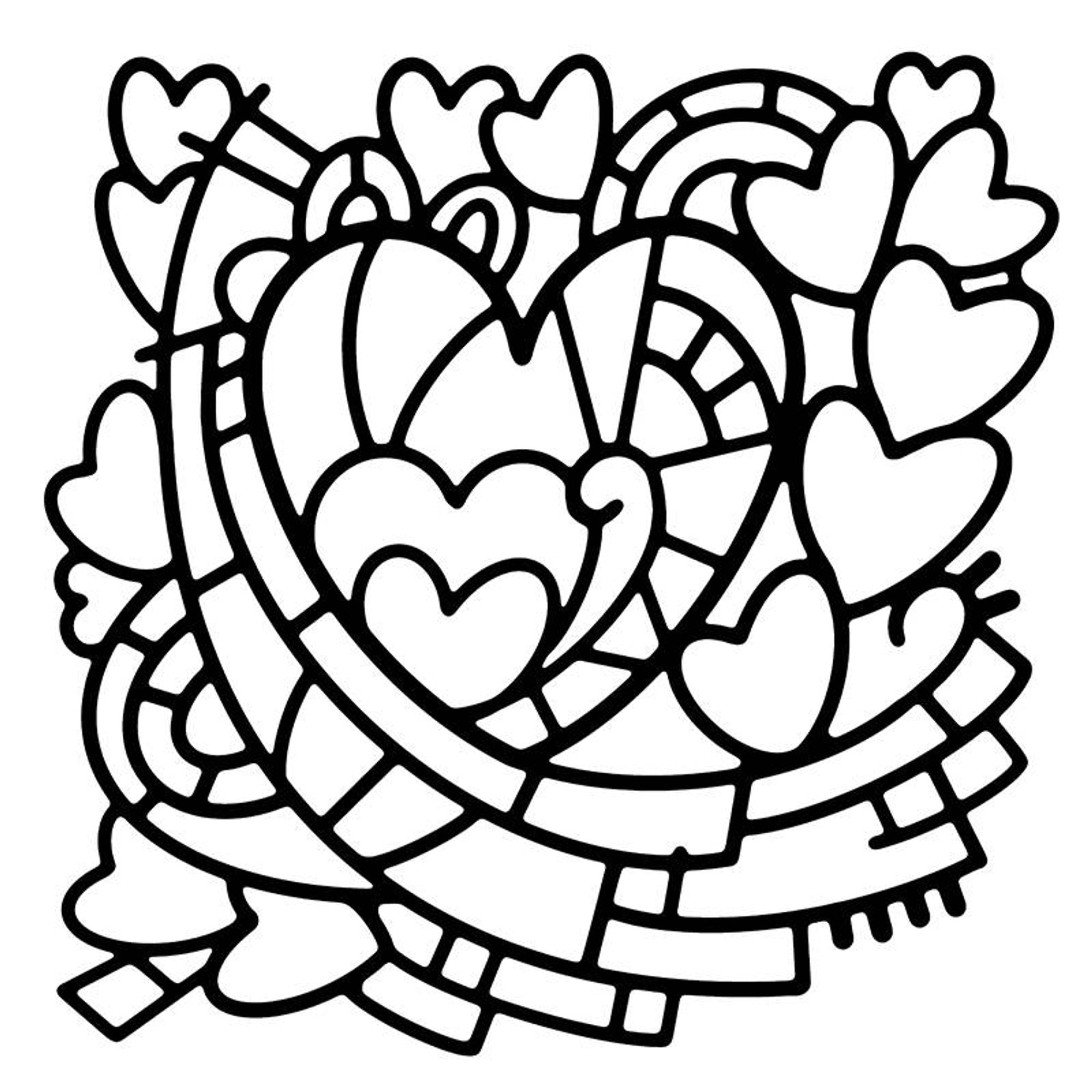 Woodware Heart Window 6 in x 6 in Stencil