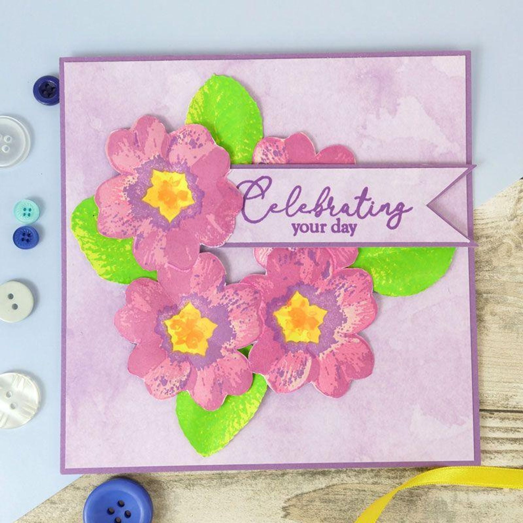 For The Love Of Stamps - Layering Primrose A5 Stamp Set